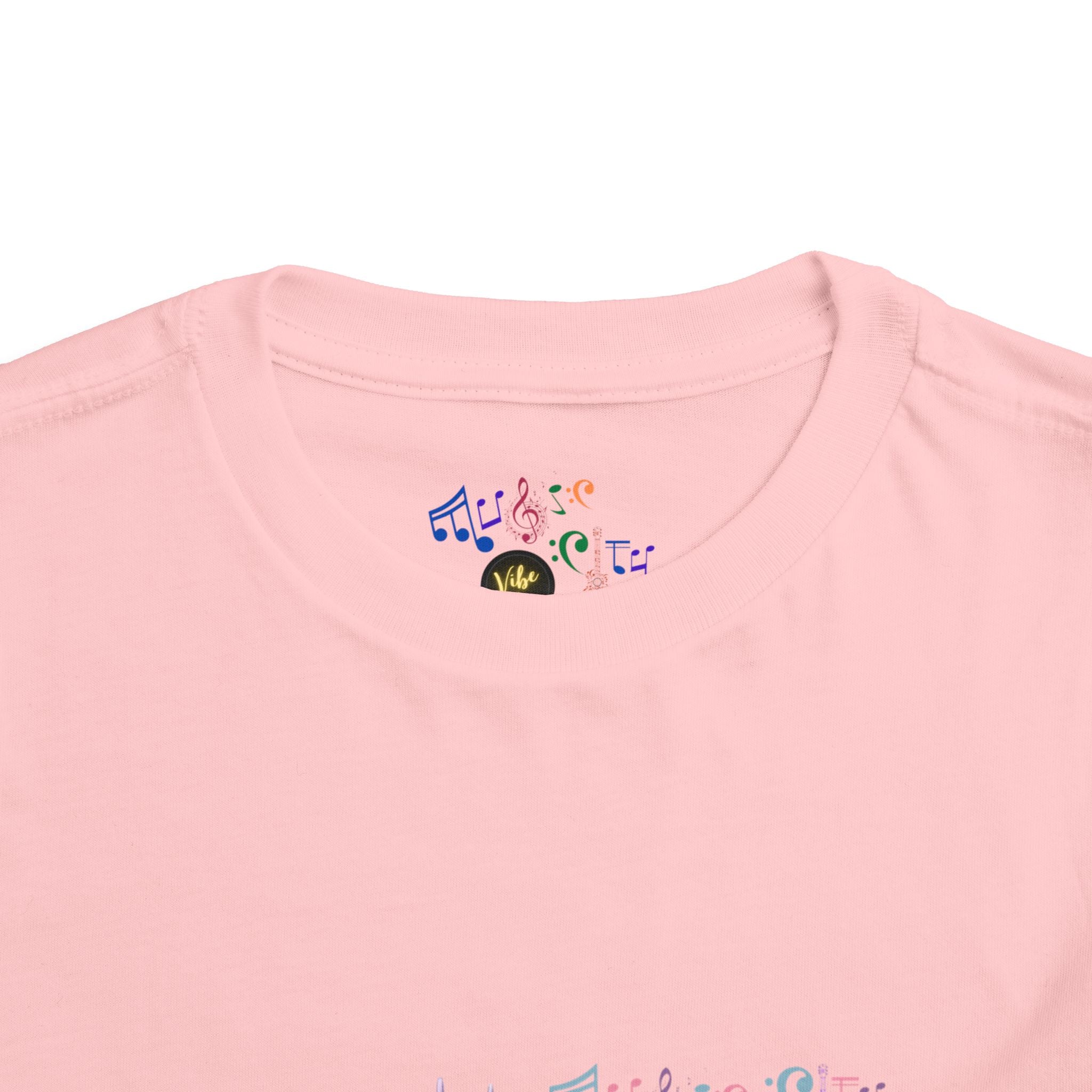 Girl's Toddler Tee with Pastel MusicCityscape