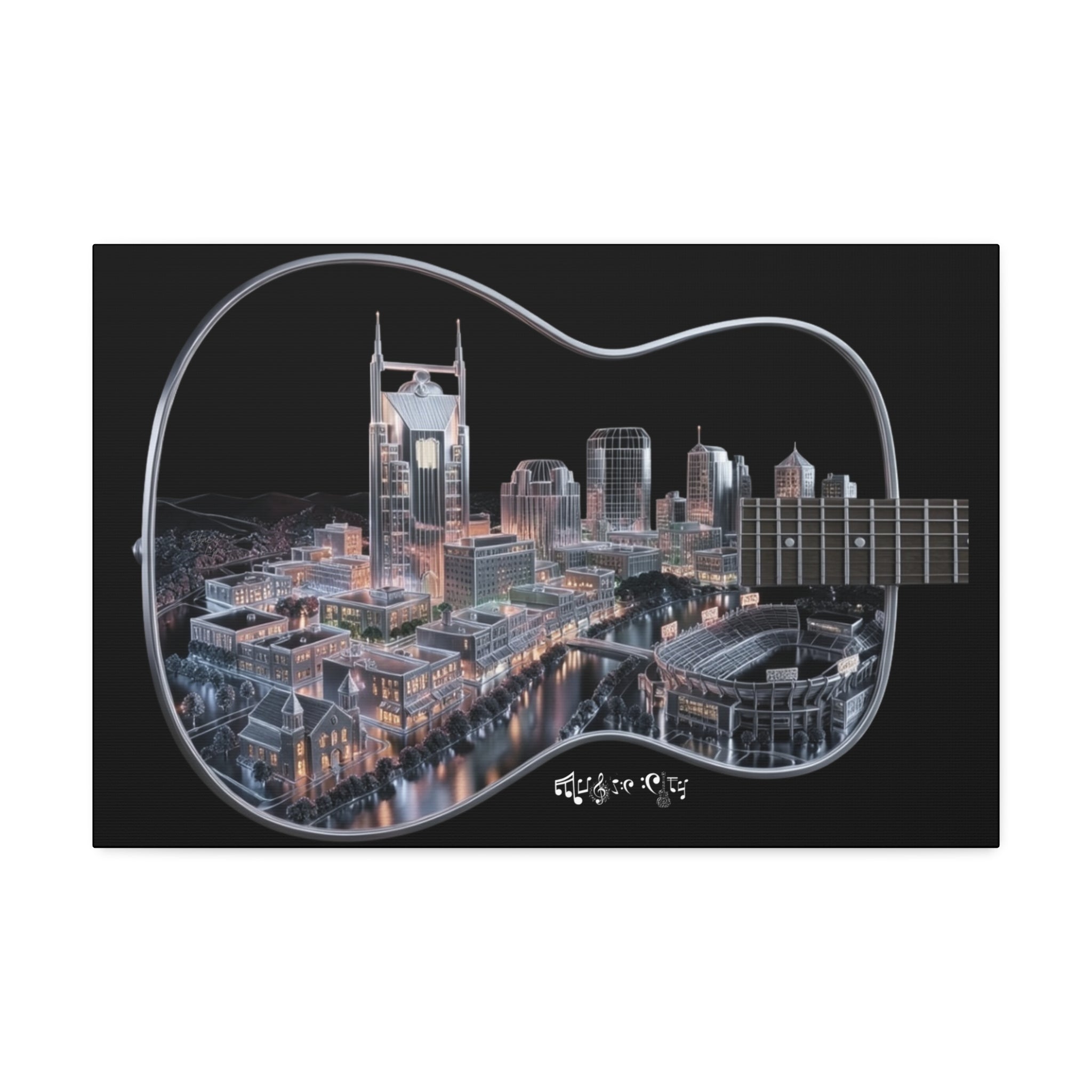 Music Cityscape Acoustic Wall Art