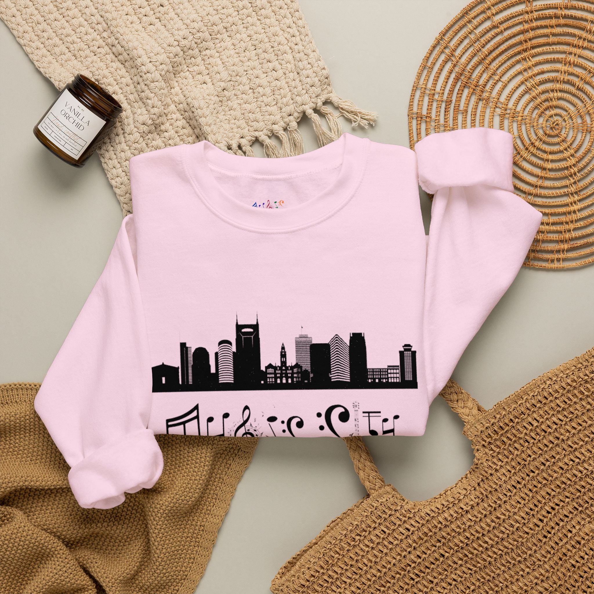 "Music City© Skyline" Embroidered Sweatshirt