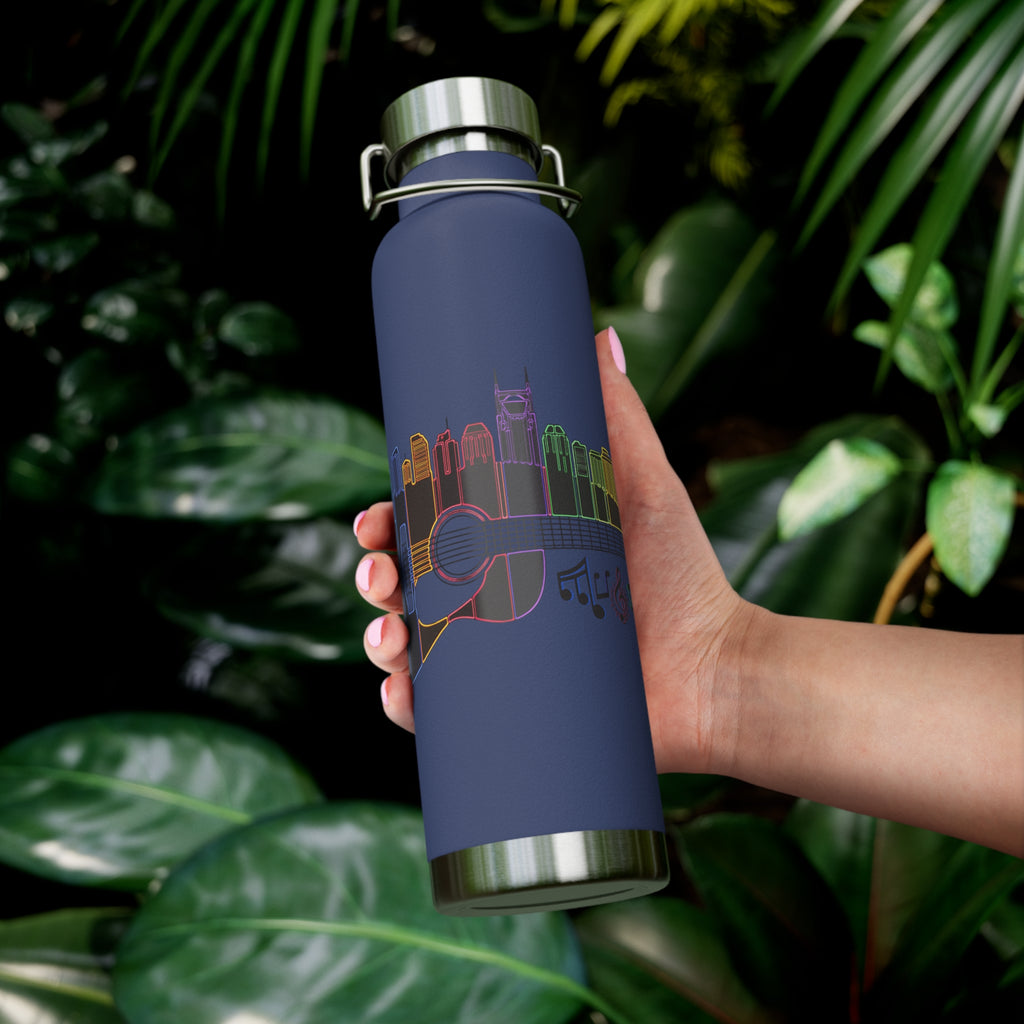 Artistic Music City Skyline Guitar Vacuum-Insulated Bottle