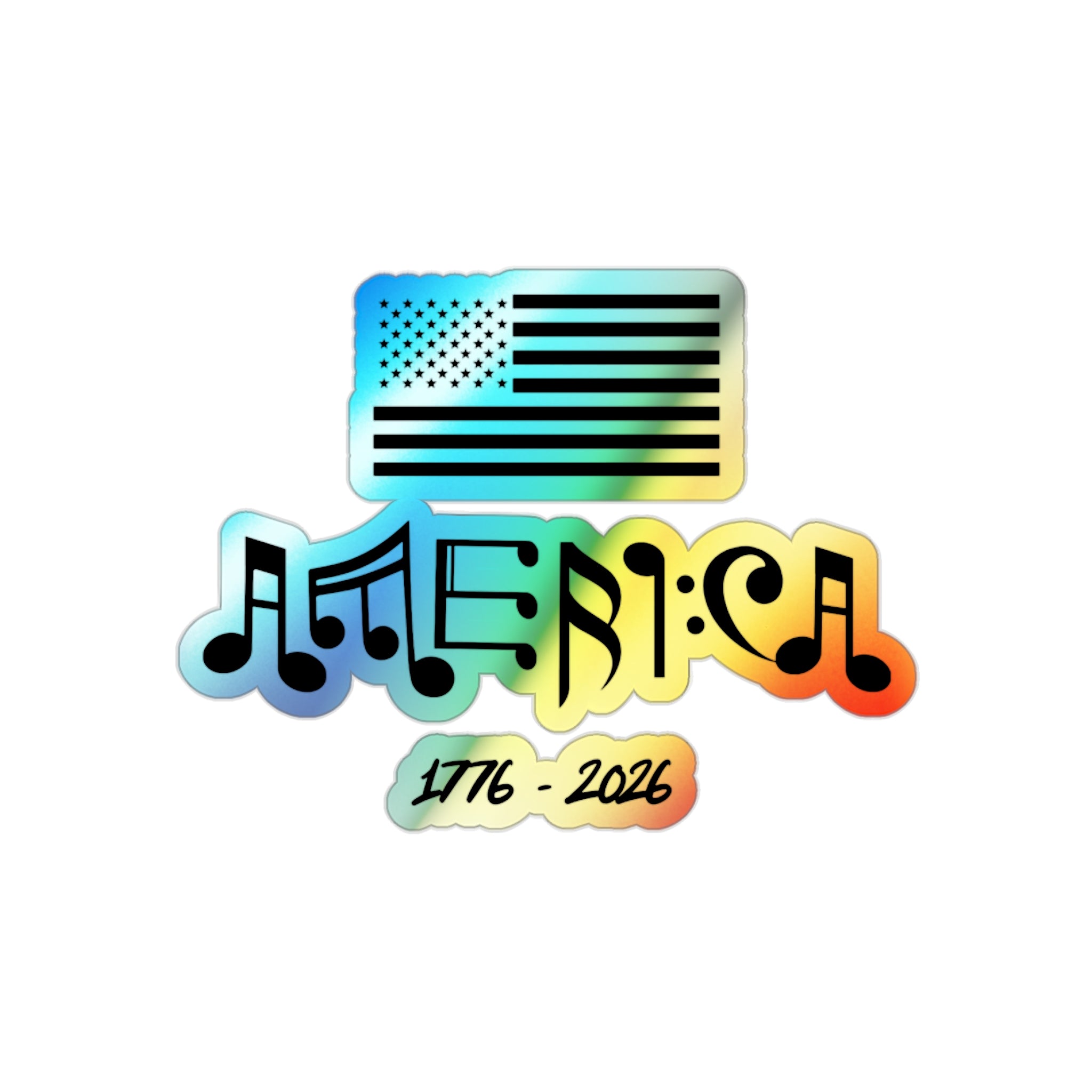 "American Pride & Harmony" Holographic Sticker