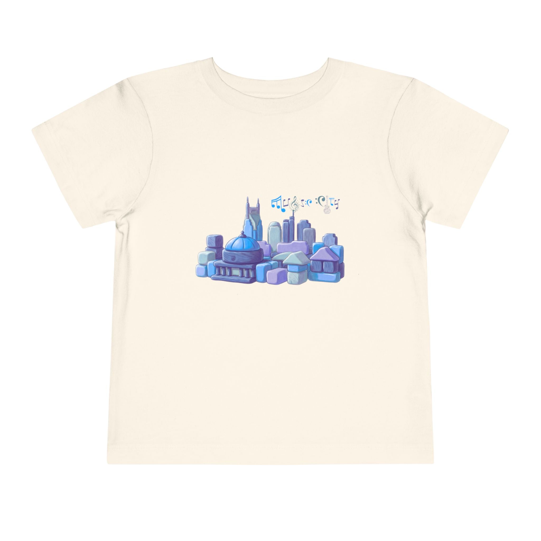 Boy's Toddler Tee with Blue MusicCityscape