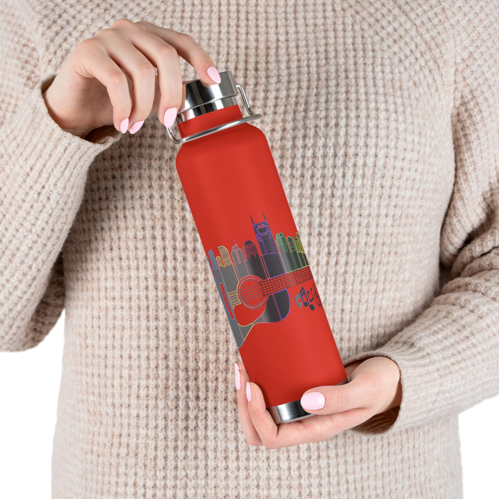 Artistic Music City Skyline Guitar Vacuum-Insulated Bottle