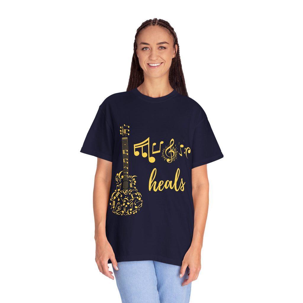 "Music Heals" Graphic Tee - Yellow