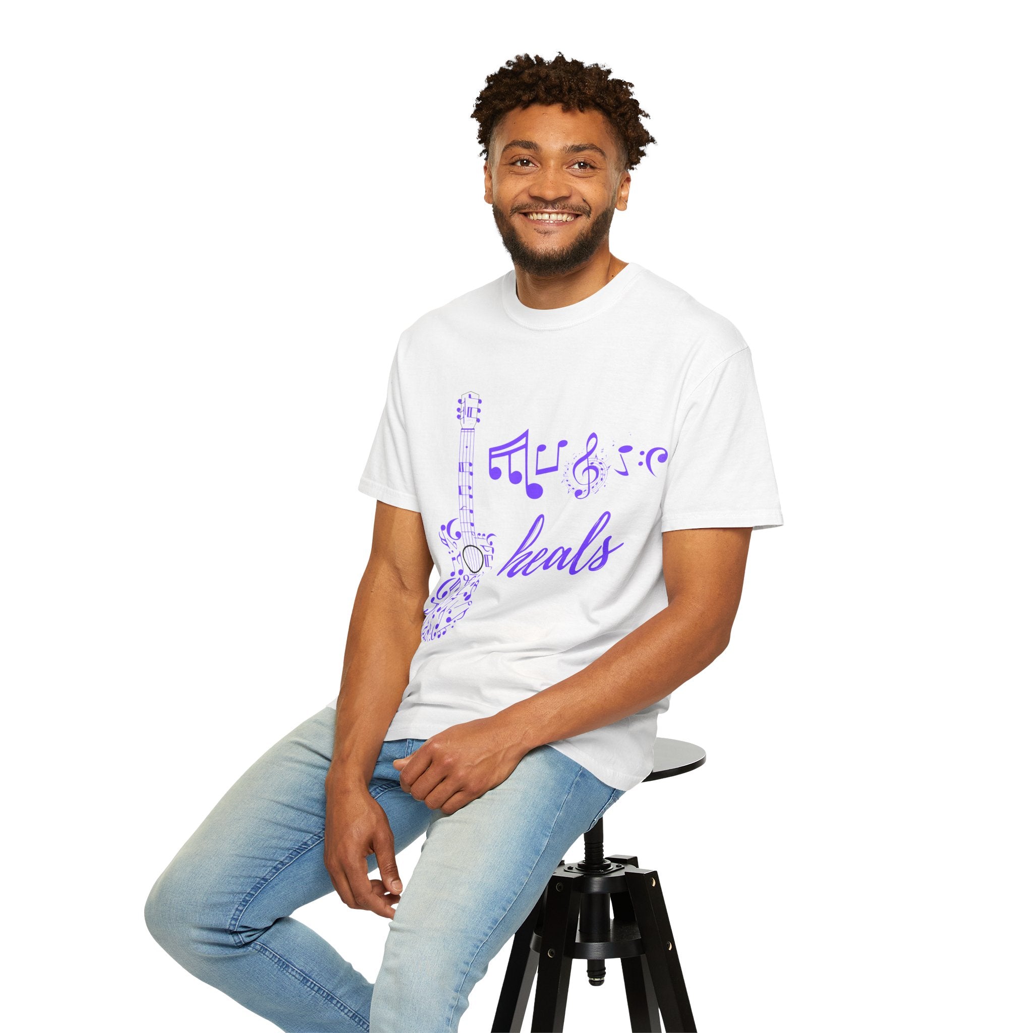 "Music Heals" Graphic Tee - Purple