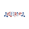 "America" Musical Notes Kiss-Cut Sticker