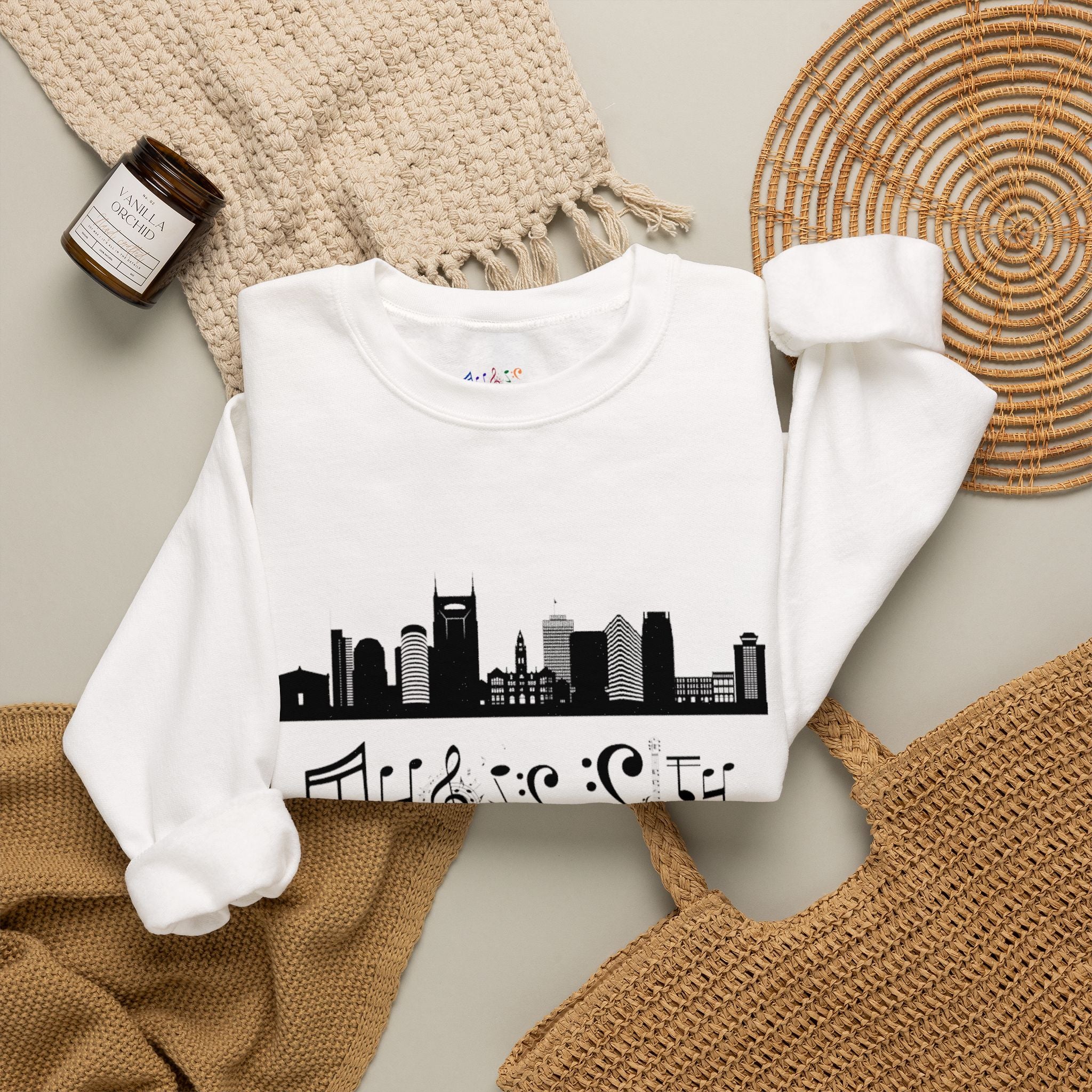 "Music City© Skyline" Embroidered Sweatshirt
