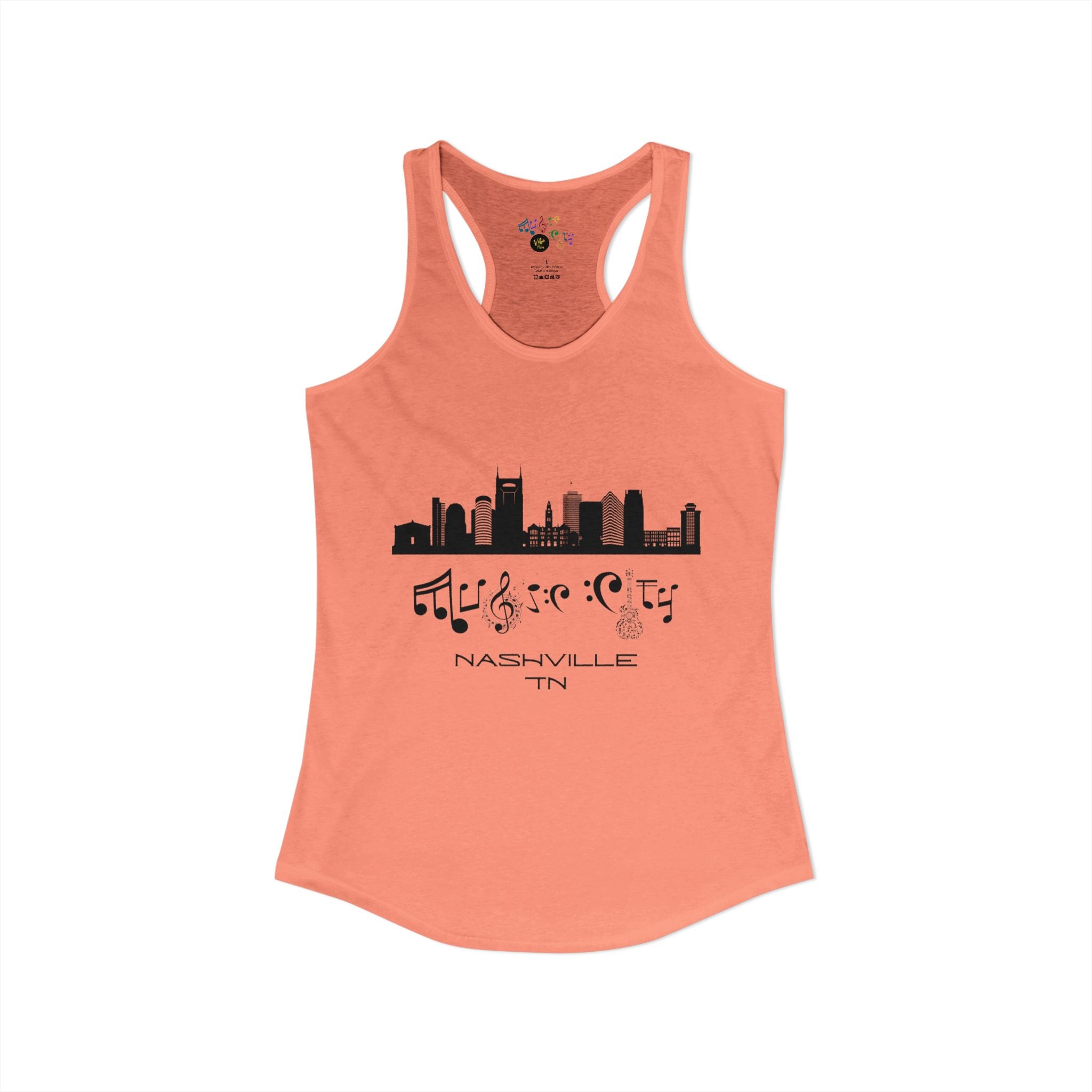 "Music Cityscape" Nashville Skyline Racerback Tank Top