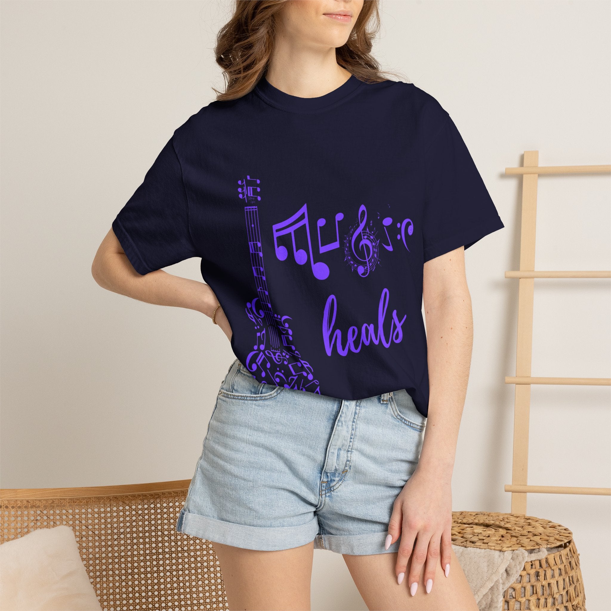 "Music Heals" Graphic Tee - Purple