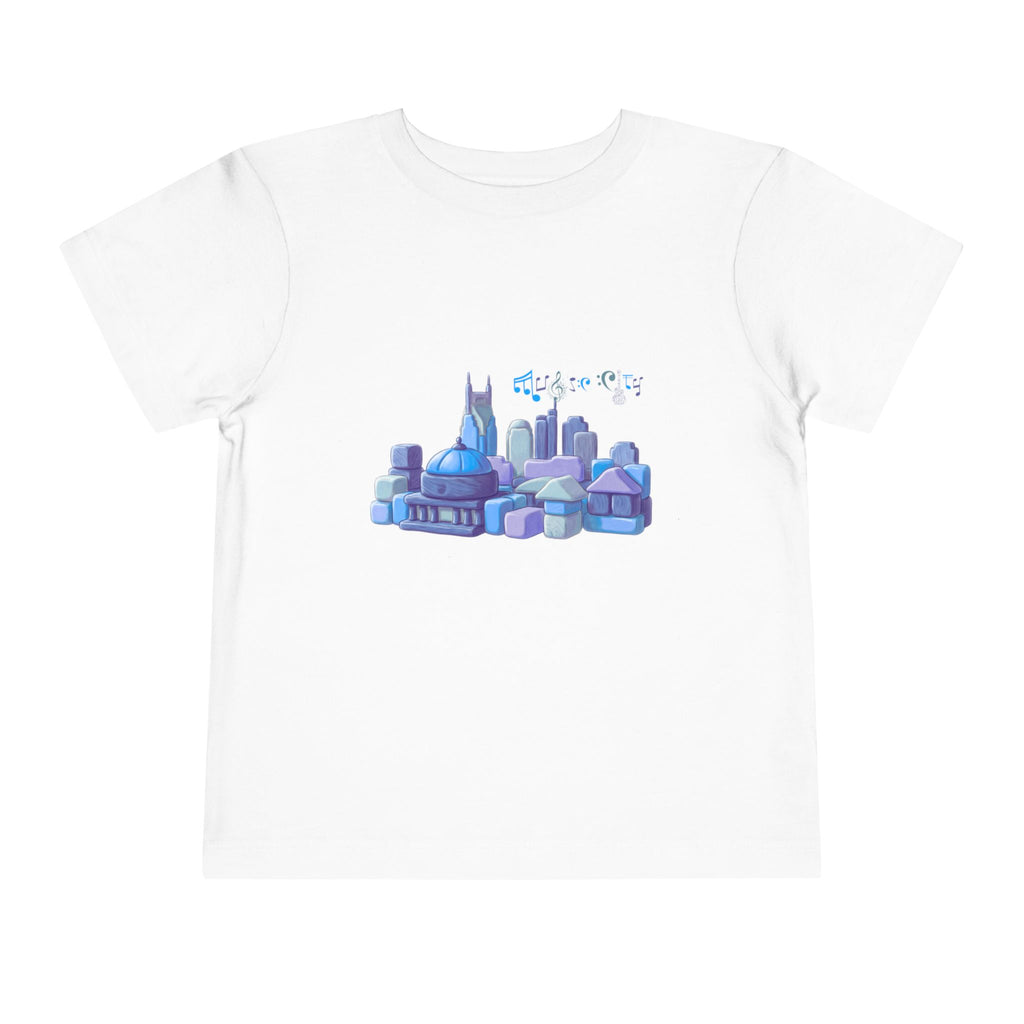 Boy's Toddler Tee with Blue MusicCityscape
