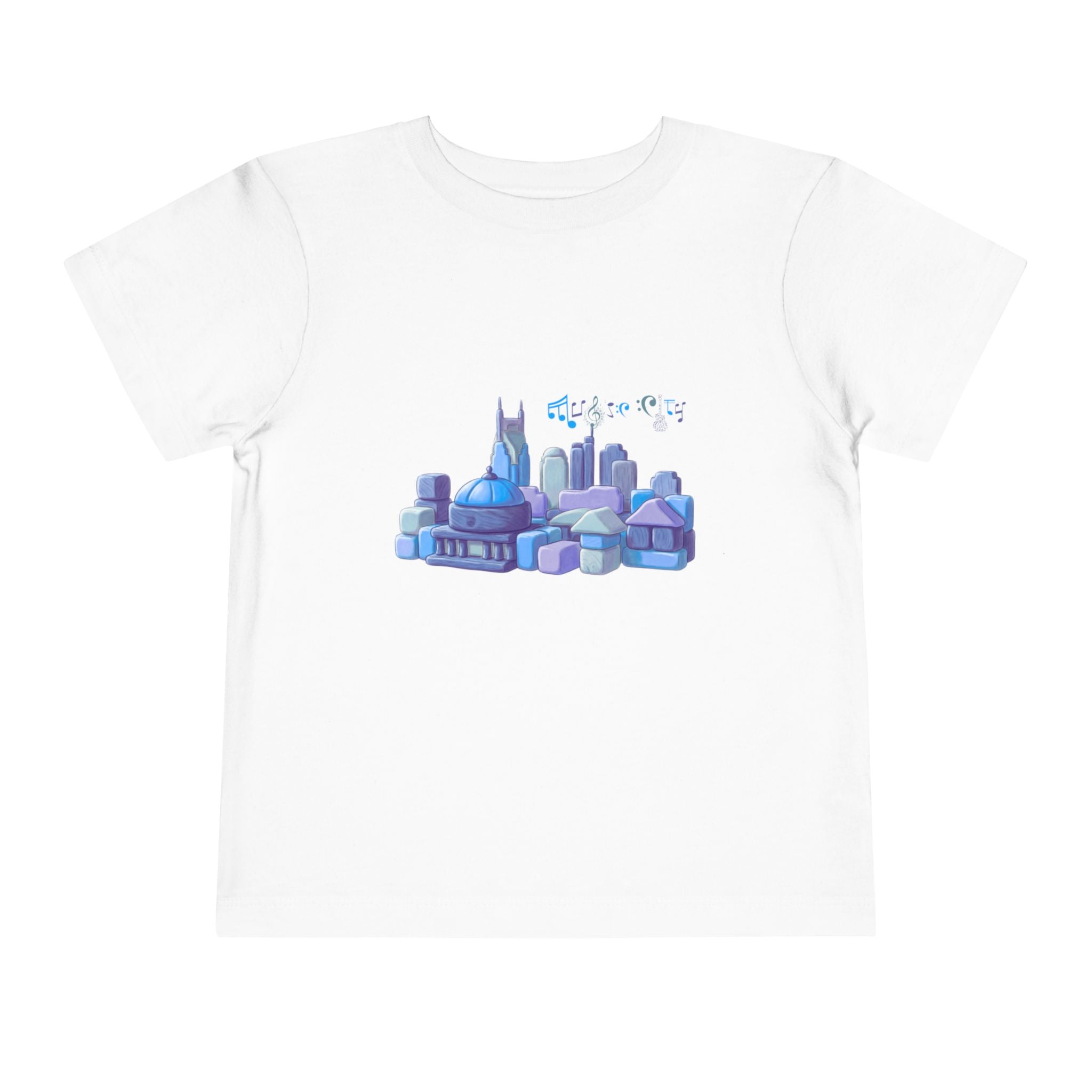 Boy's Toddler Tee with Blue MusicCityscape