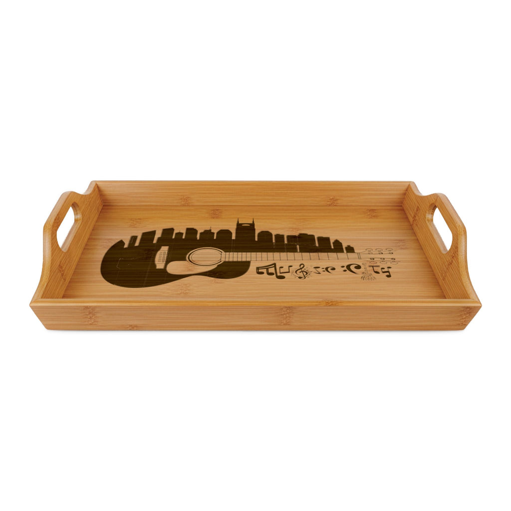 "Music City© " Guitar Skyline Bamboo Serving Tray