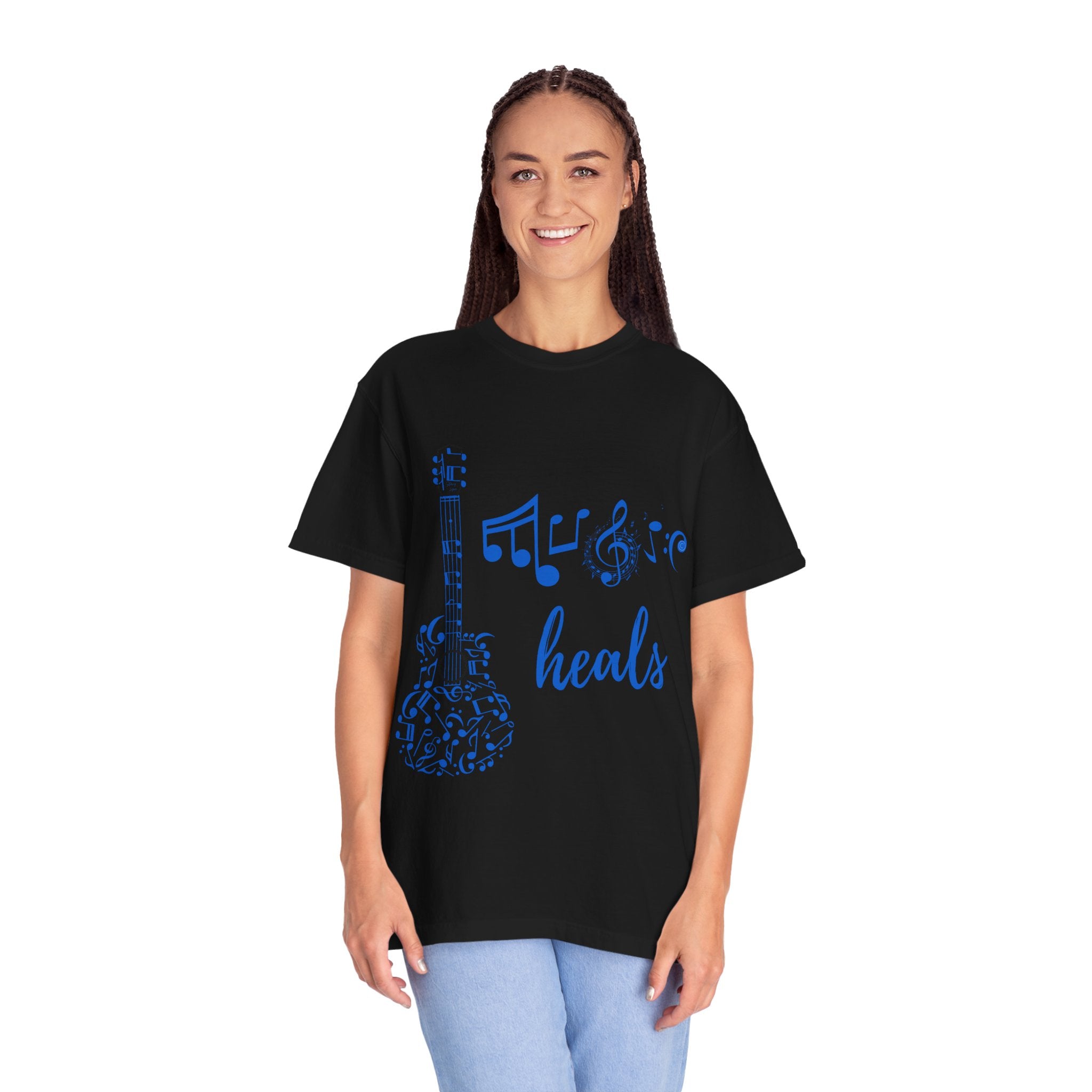 "Music Heals" Graphic Tee - Blue