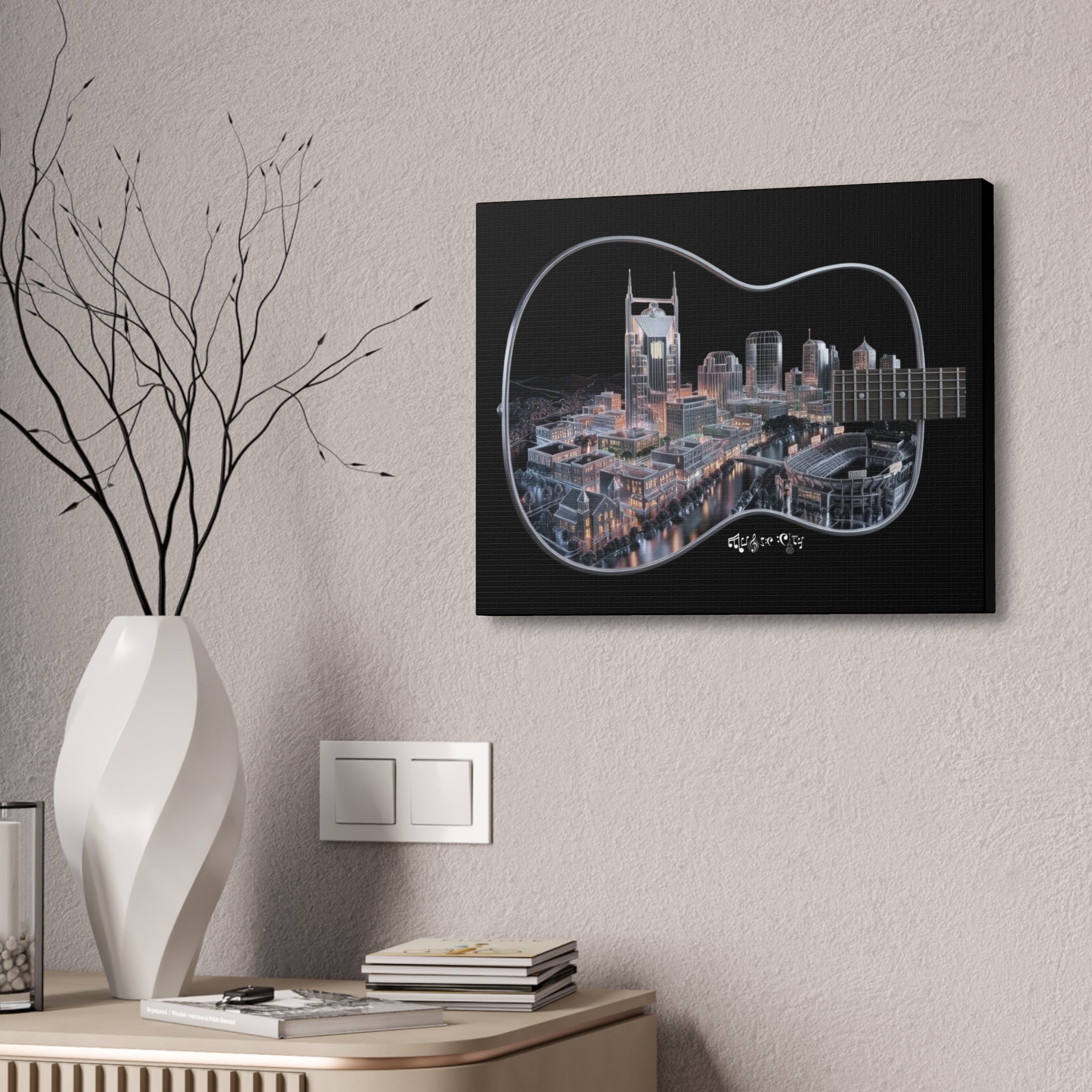 Music Cityscape Acoustic Wall Art