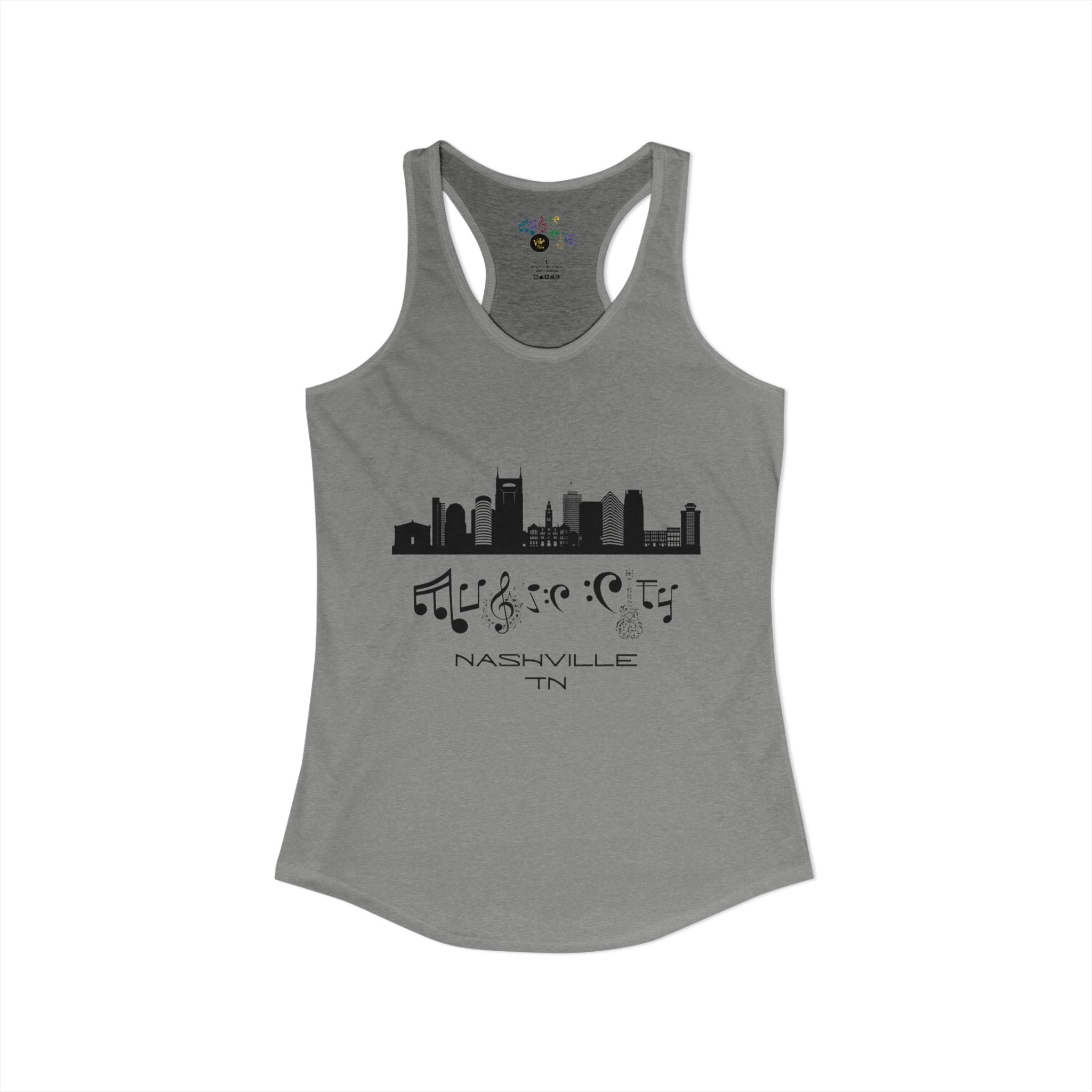 "Music Cityscape" Nashville Skyline Racerback Tank Top