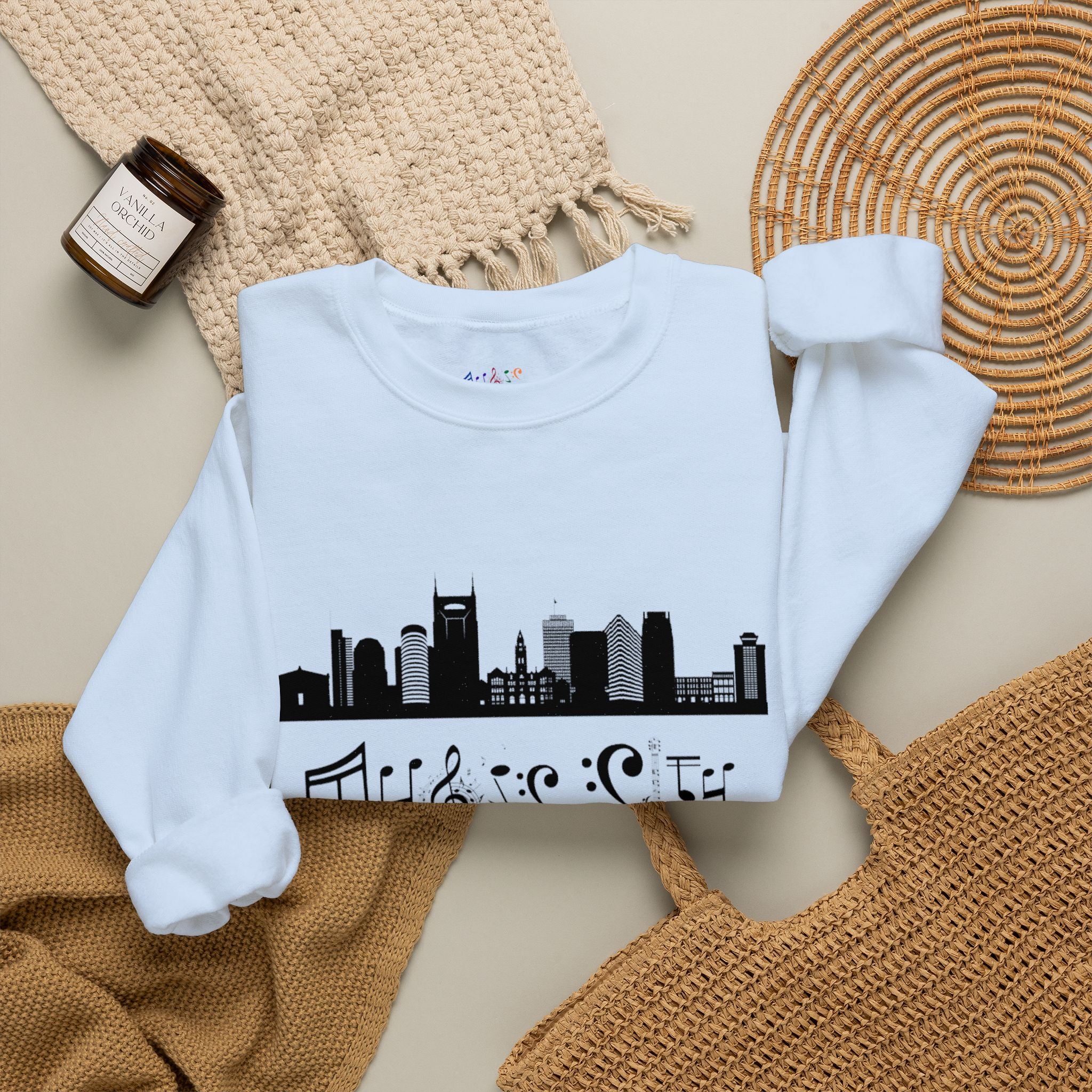 "Music City© Skyline" Embroidered Sweatshirt