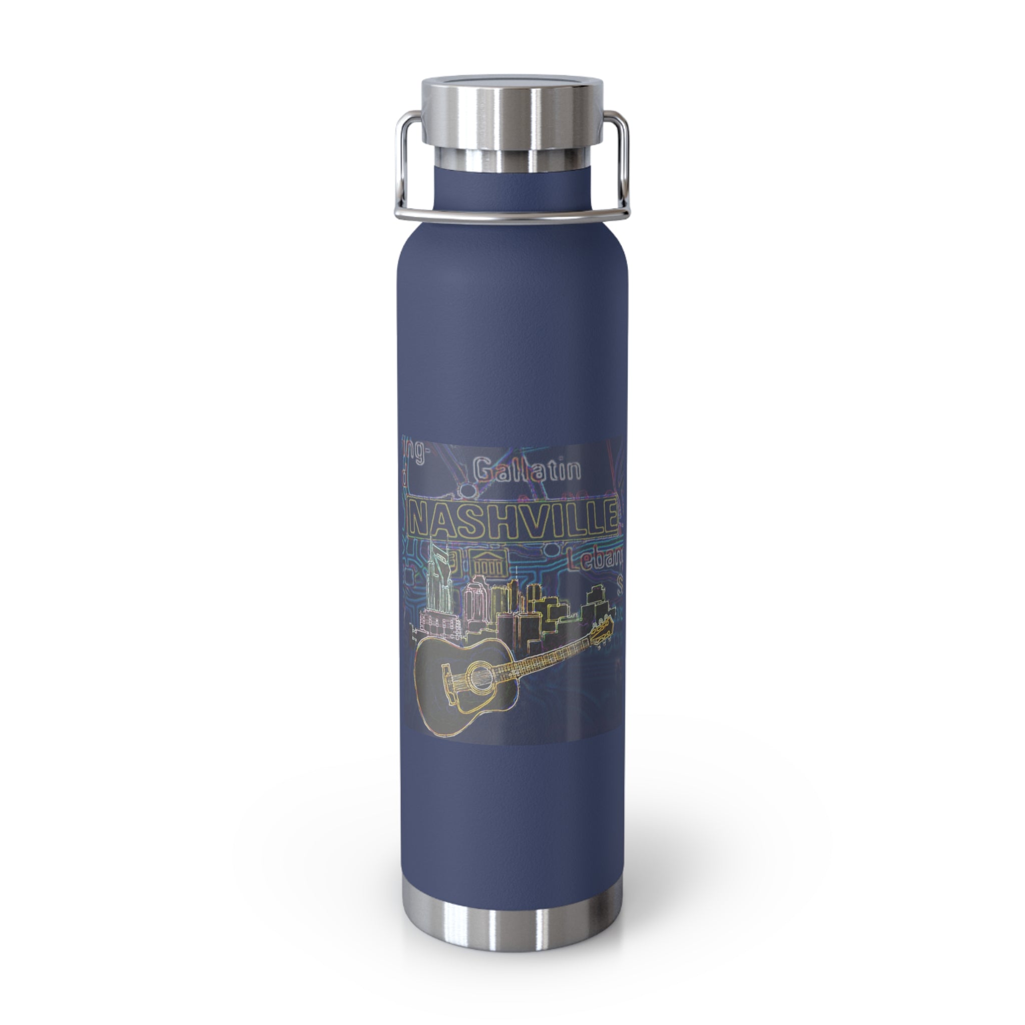 Music City Artistic Skyline Map Vacuum-Insulated Bottle