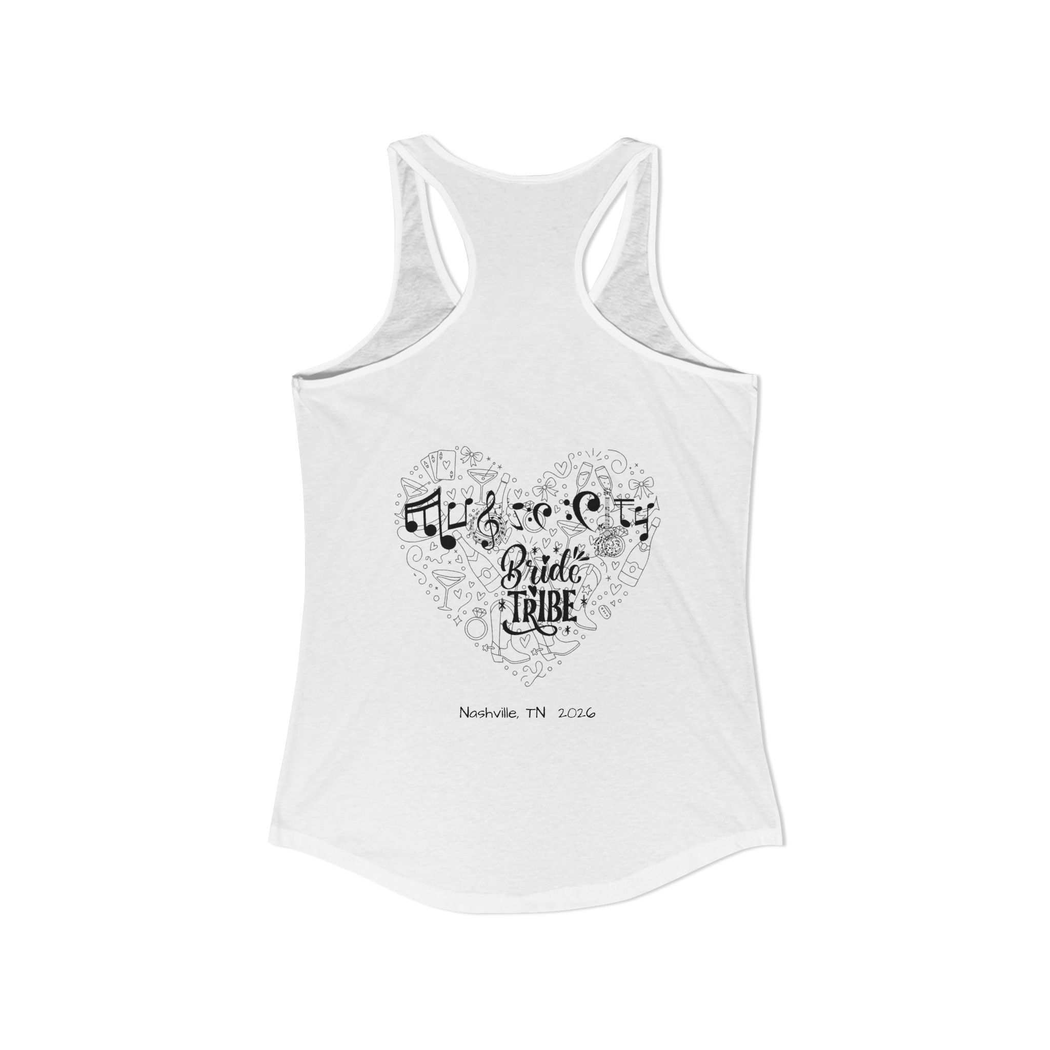 "Music City Bride Tribe" Script Racerback Tank Top "Maid of Honor" Bachelorette Weekend Attire