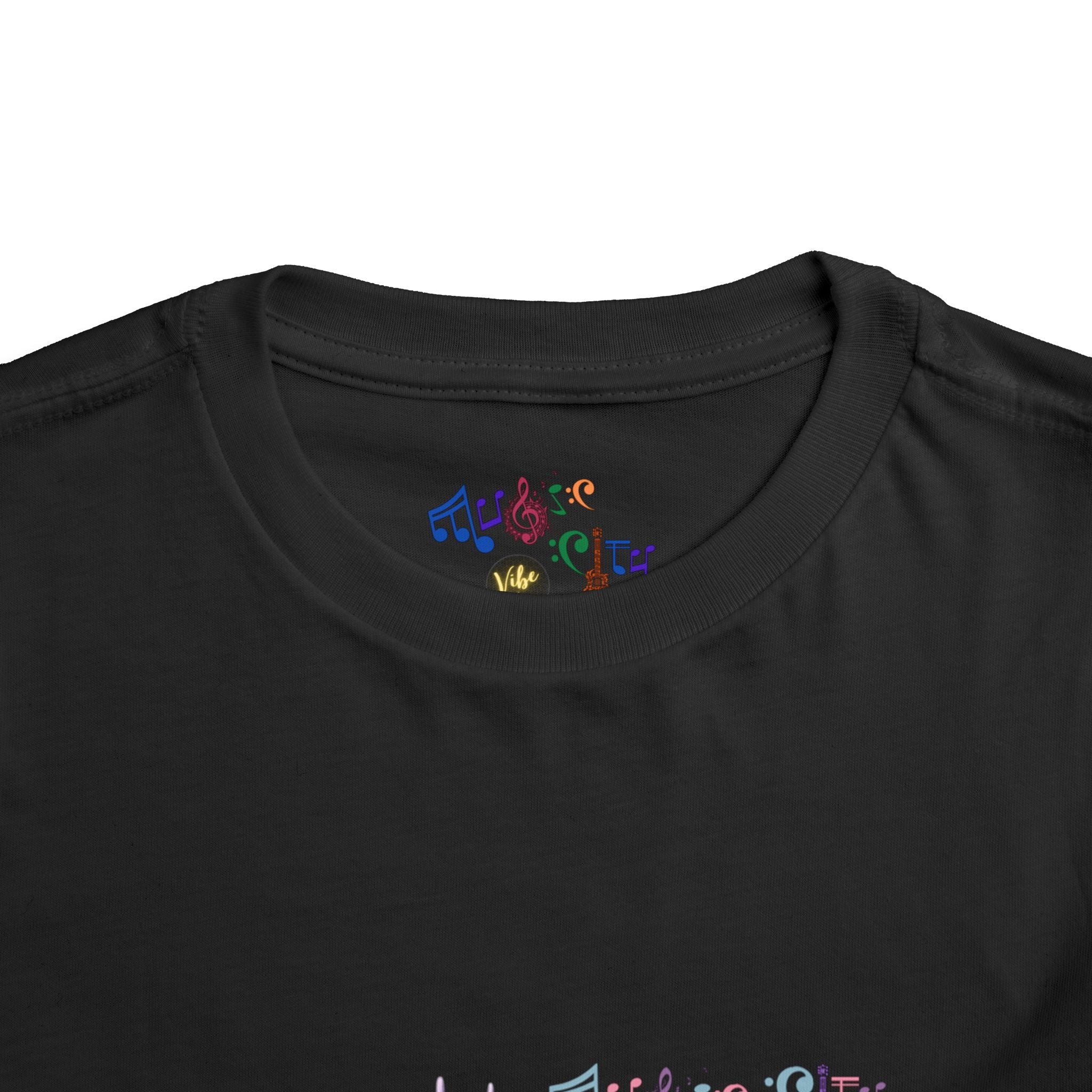 Girl's Toddler Tee with Pastel MusicCityscape