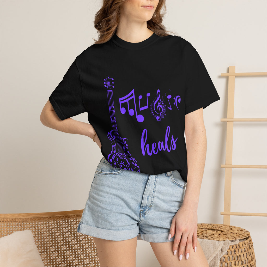 "Music Heals" Graphic Tee - Purple