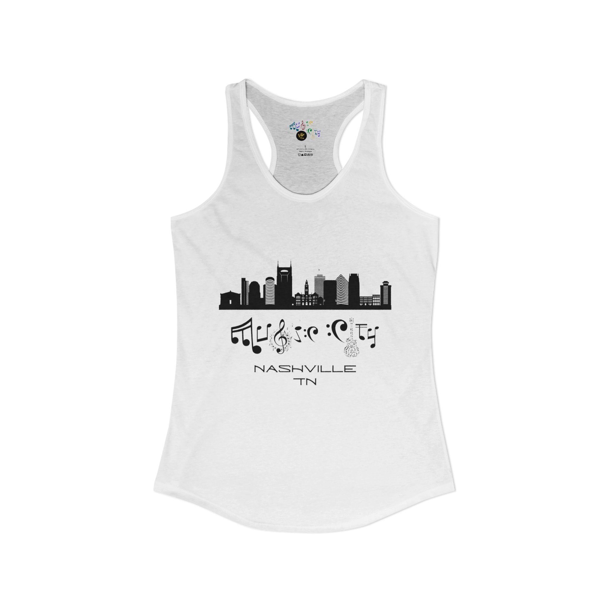 "Music Cityscape" Nashville Skyline Racerback Tank Top
