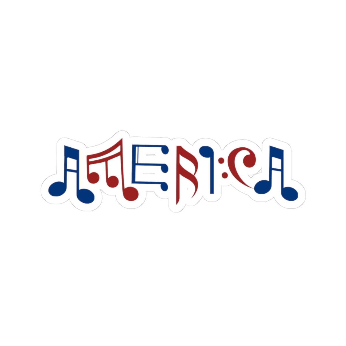"America" Musical Notes Kiss-Cut Sticker