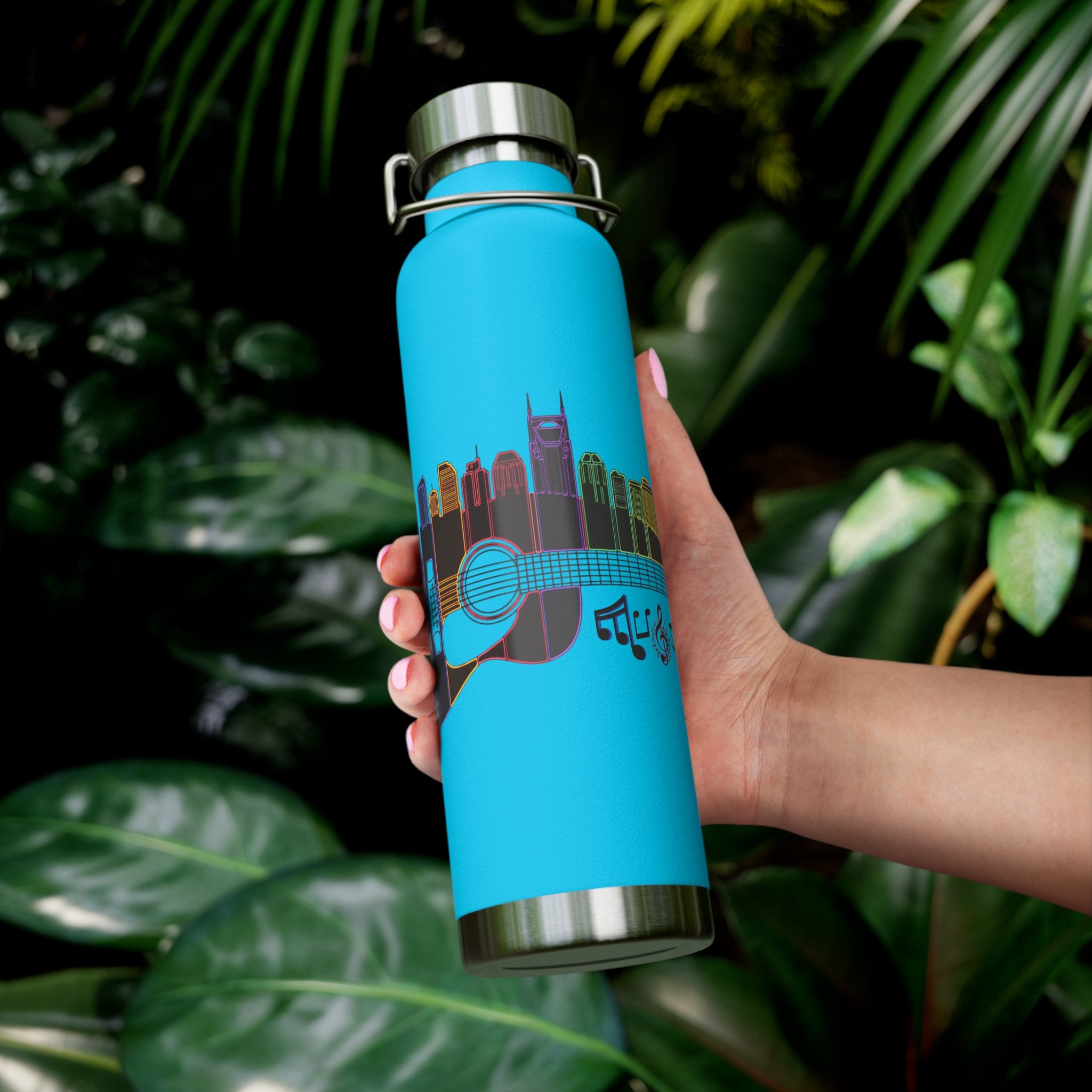Artistic Music City Skyline Guitar Vacuum-Insulated Bottle