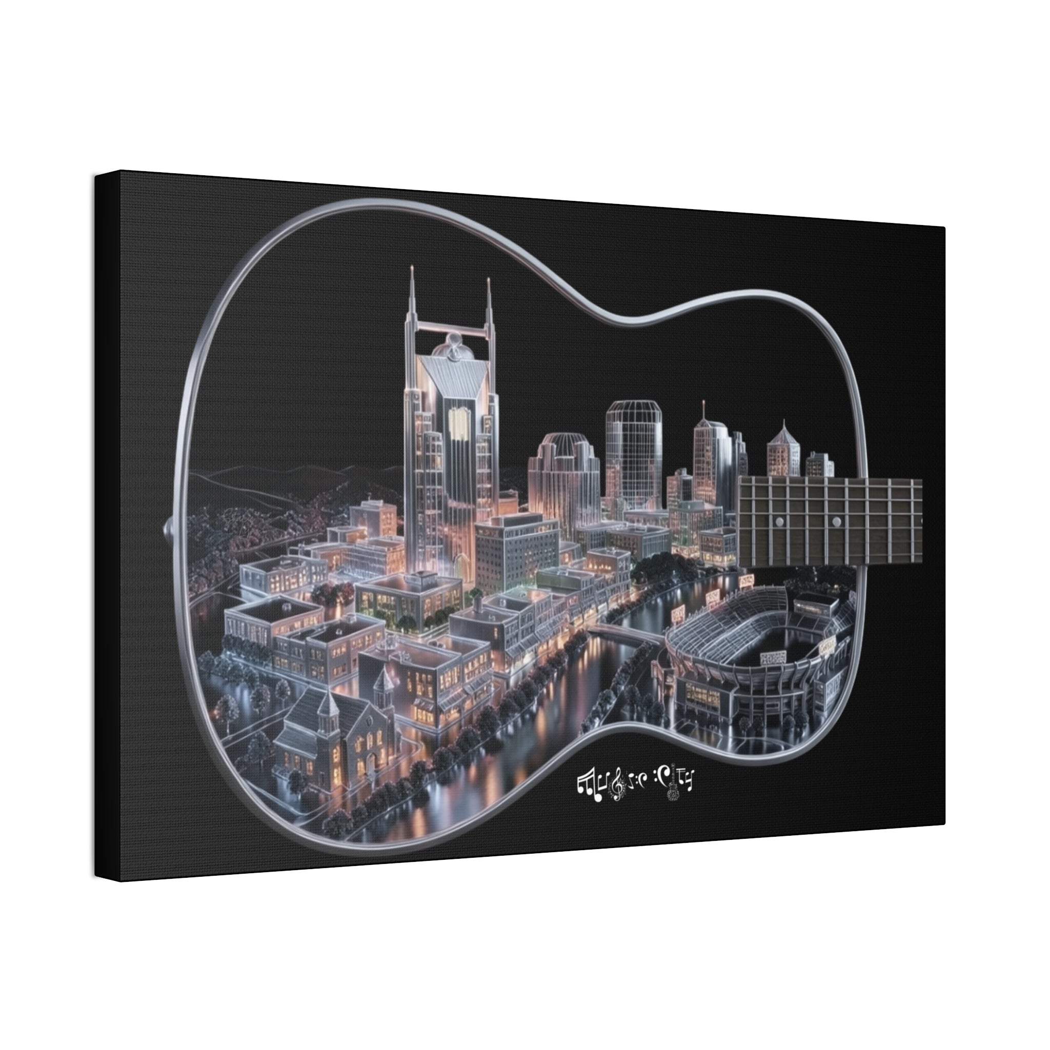 Music Cityscape Acoustic Wall Art