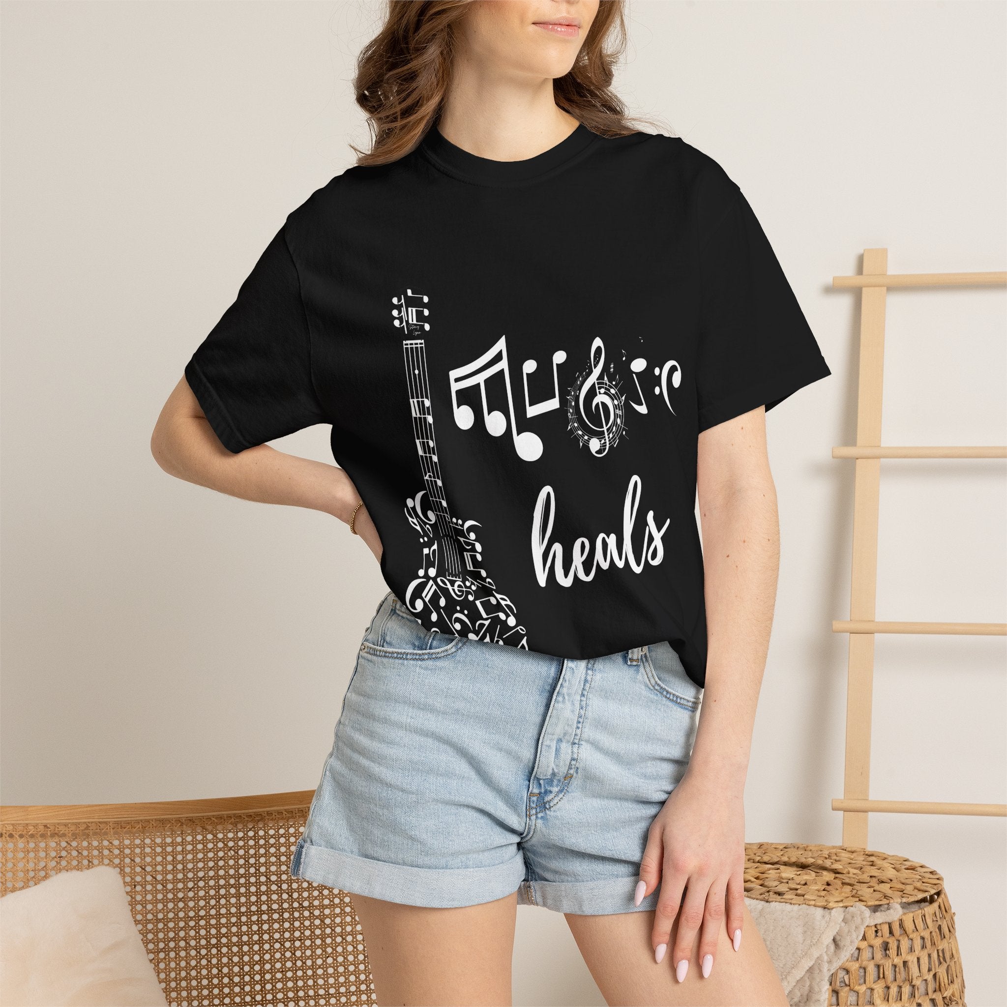 "Music Heals" Graphic Tee - White