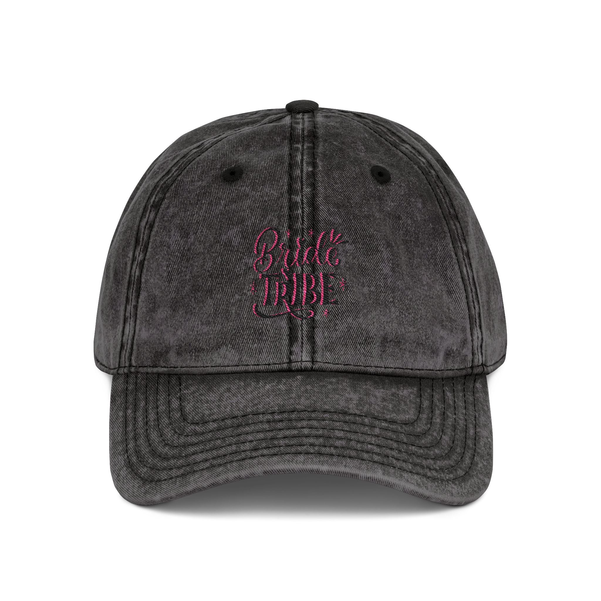 Embroidered "Bride Tribe" Vintage Cap — Washed Grey Baseball Hat