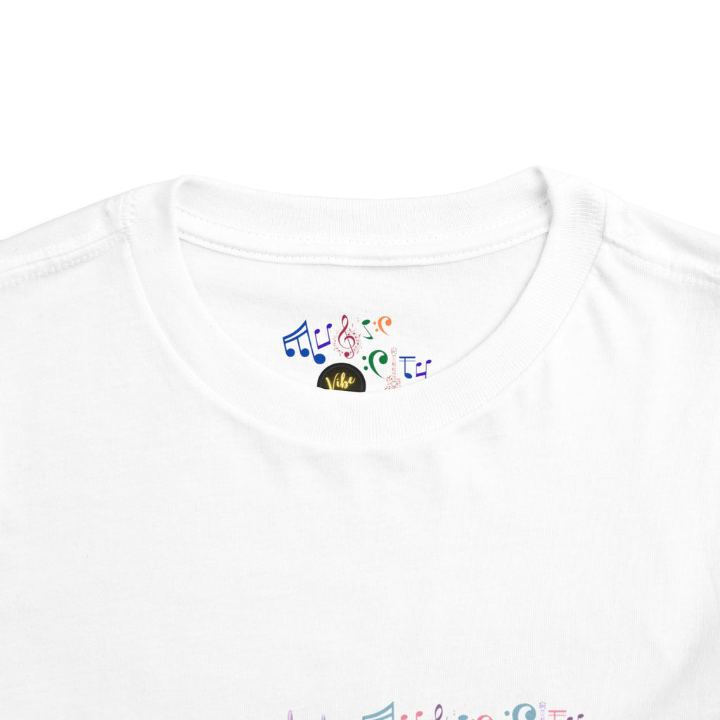 Girl's Toddler Tee with Pastel MusicCityscape