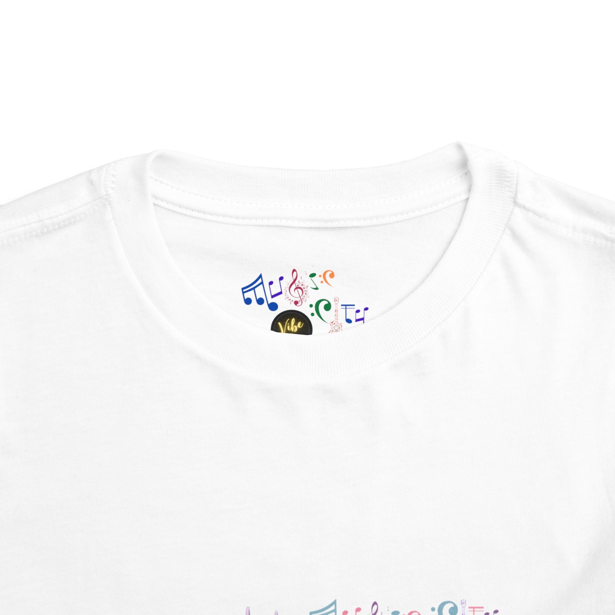 Girl's Toddler Tee with Pastel MusicCityscape