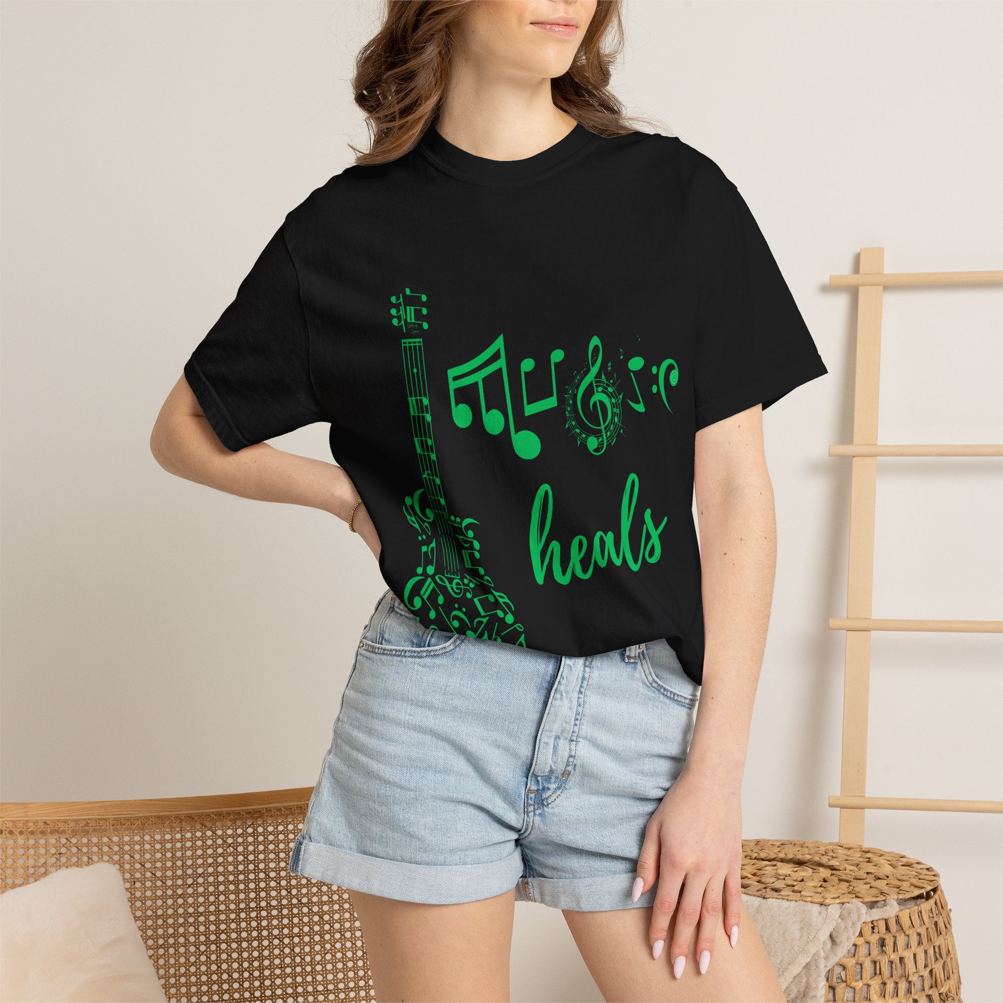 "Music Heals" Graphic Tee - Green