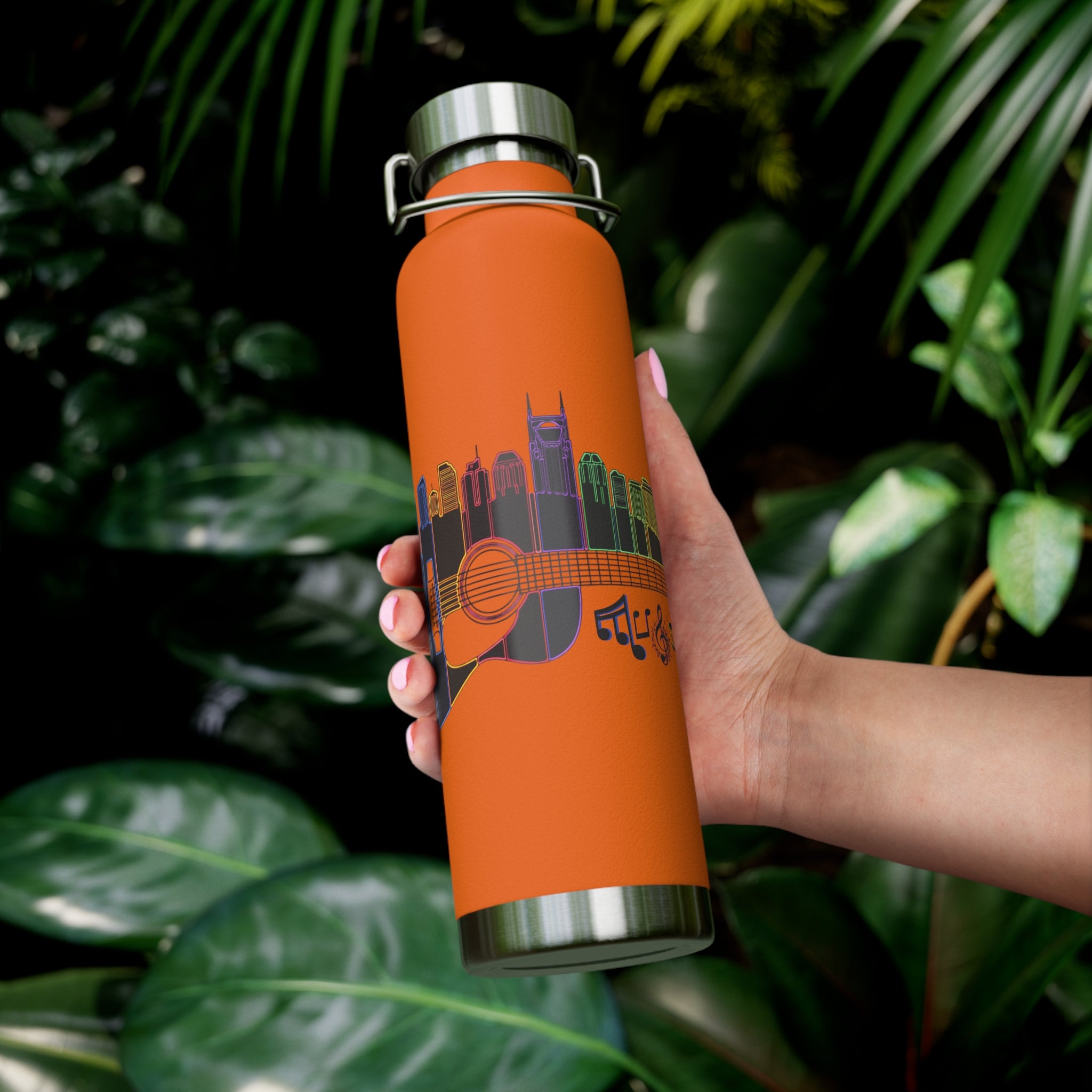 Artistic Music City Skyline Guitar Vacuum-Insulated Bottle
