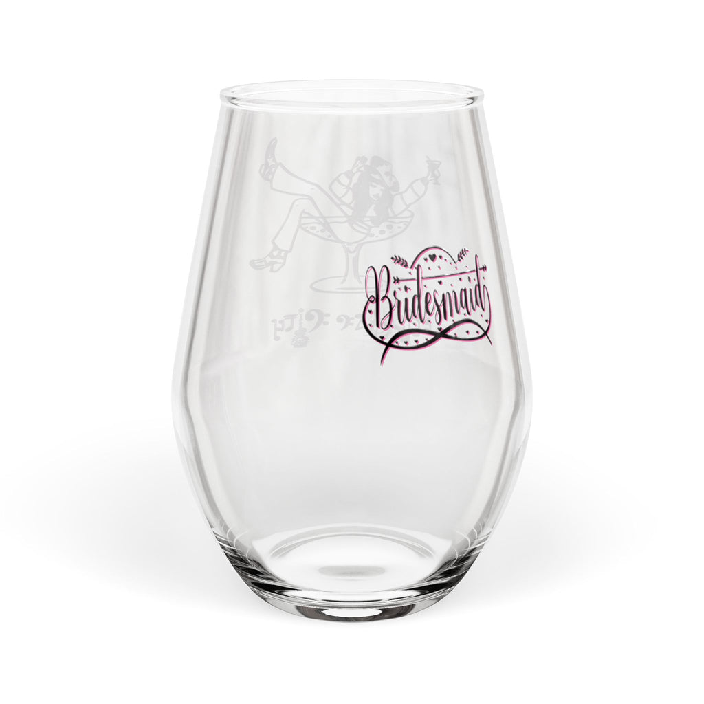 "Music City© Bride Tribe: Bottoms Up Bridesmaid!" Stemless Bachelorette Party Glass