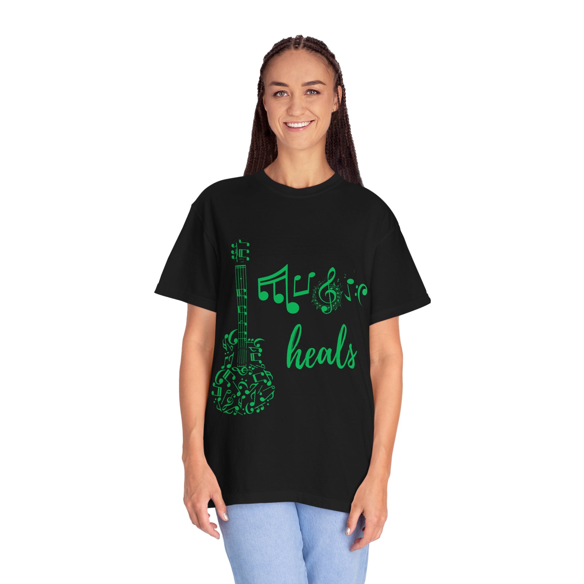 "Music Heals" Graphic Tee - Green