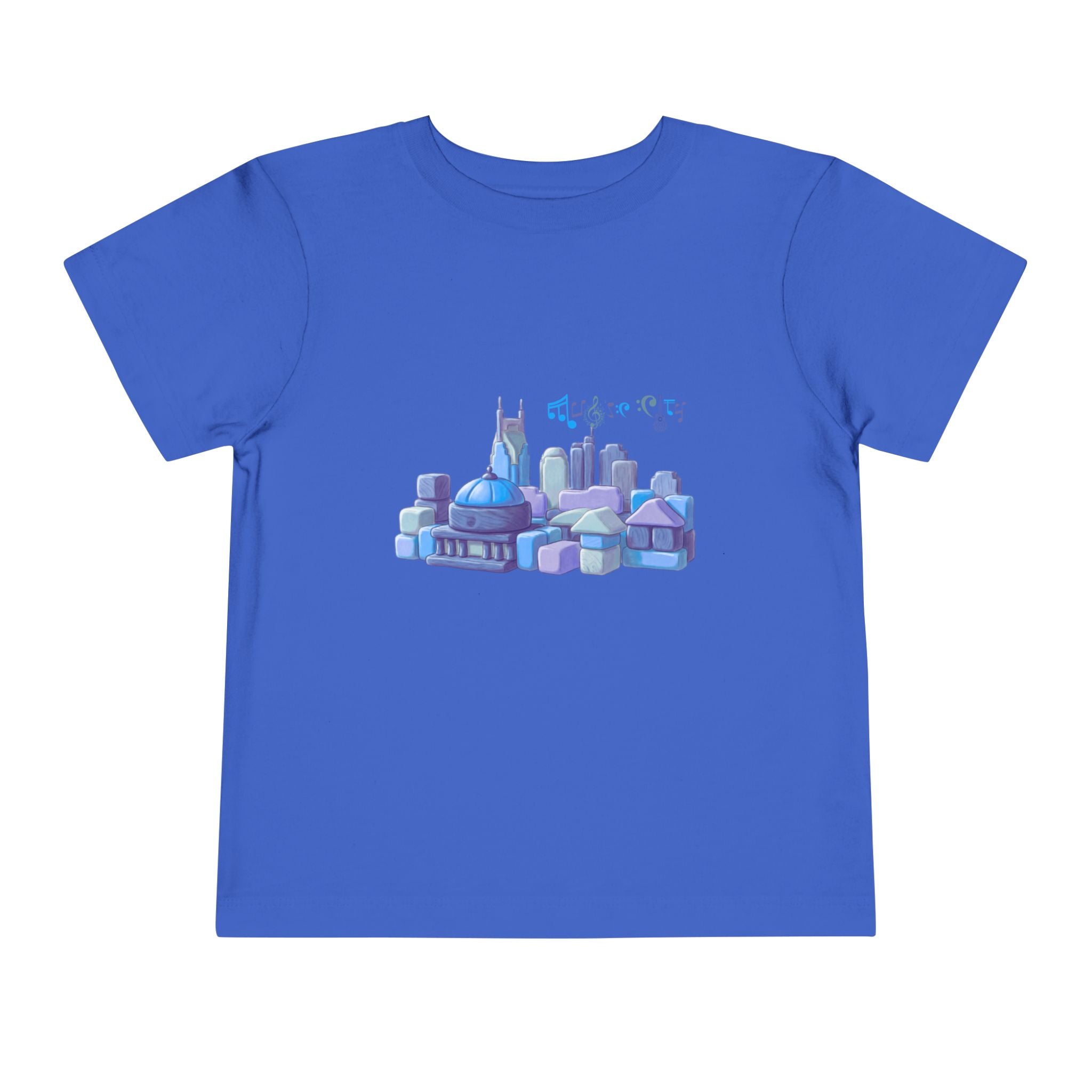 Boy's Toddler Tee with Blue MusicCityscape