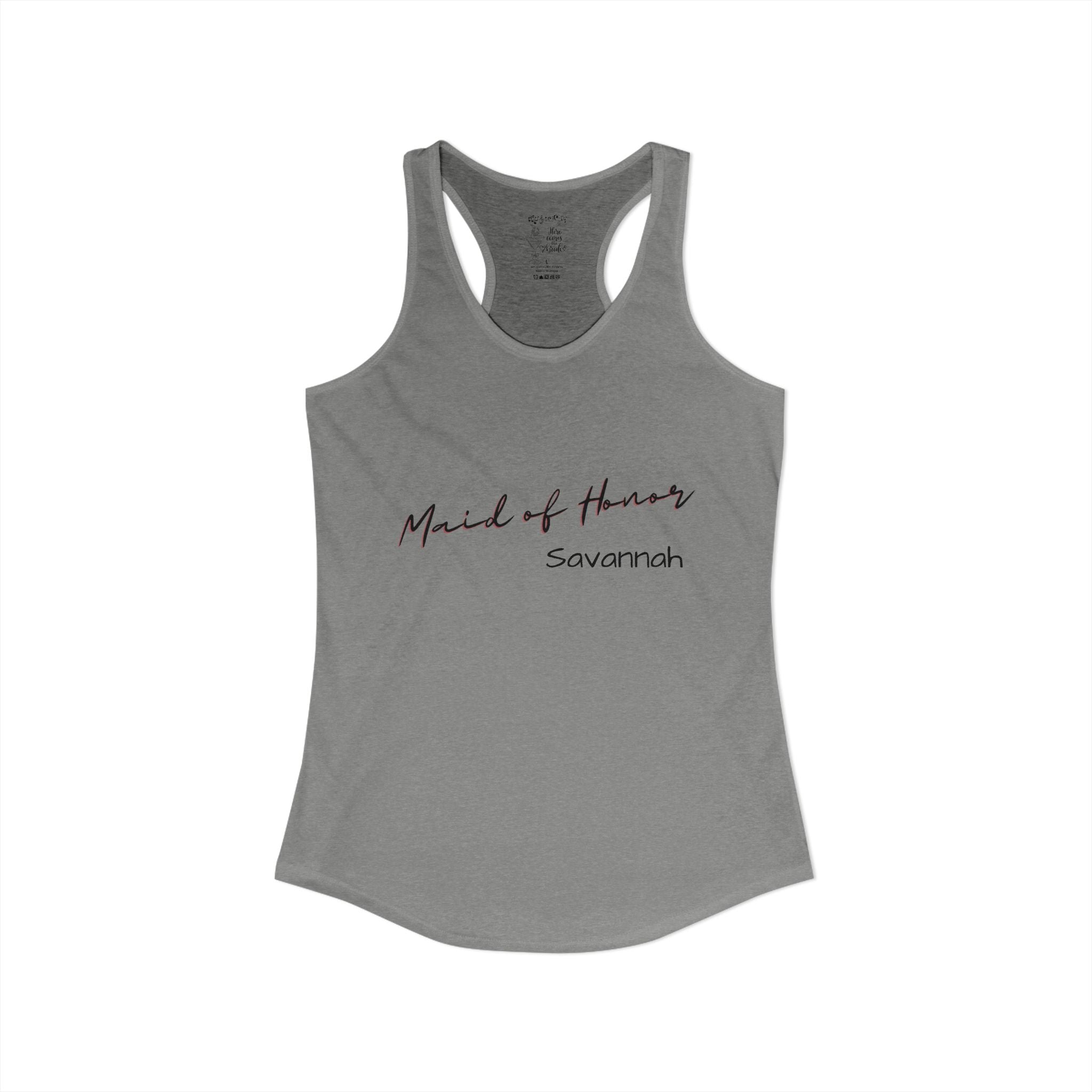 "Music City Bride Tribe" Script Racerback Tank Top "Maid of Honor" Bachelorette Weekend Attire