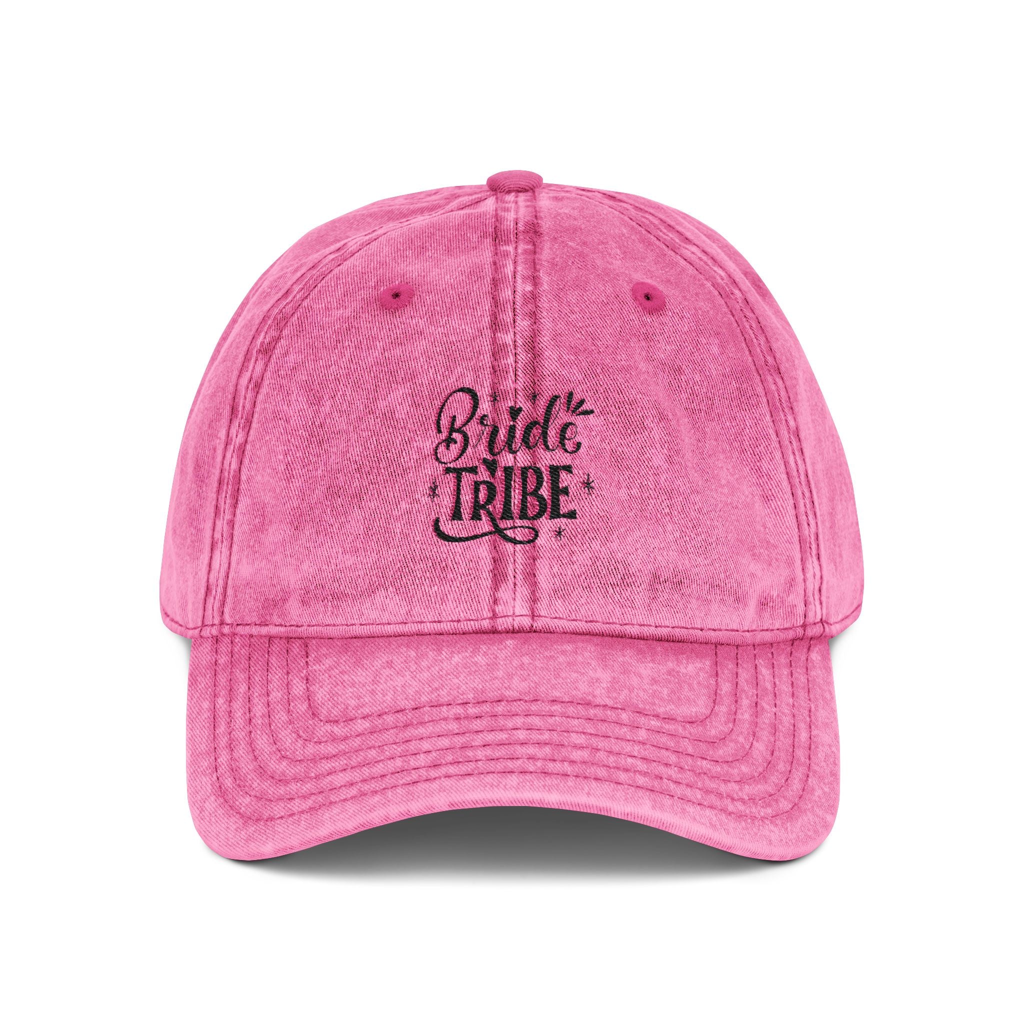 Embroidered "Bride Tribe" Vintage Cap — Washed Grey Baseball Hat
