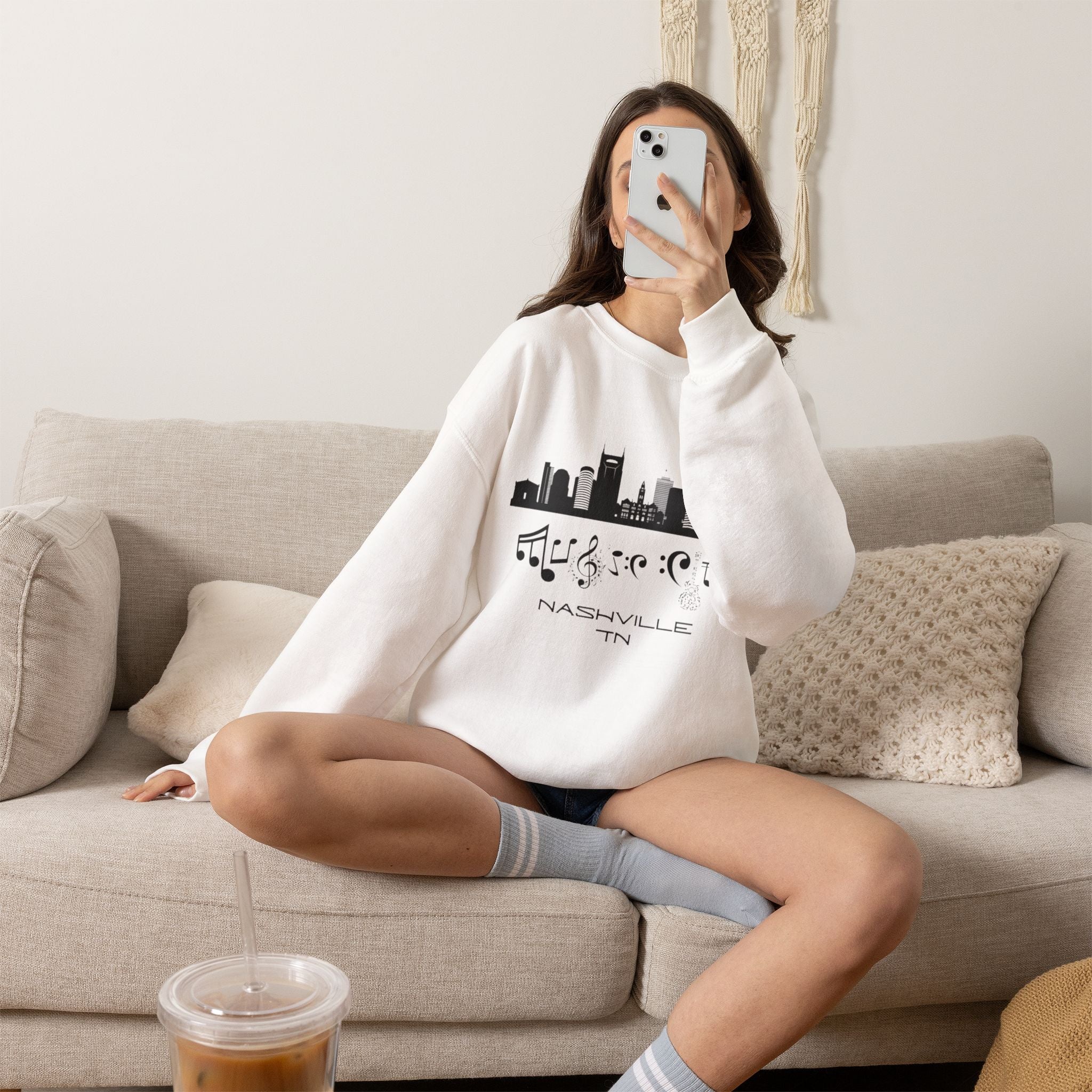 "Music City© Skyline" Embroidered Sweatshirt