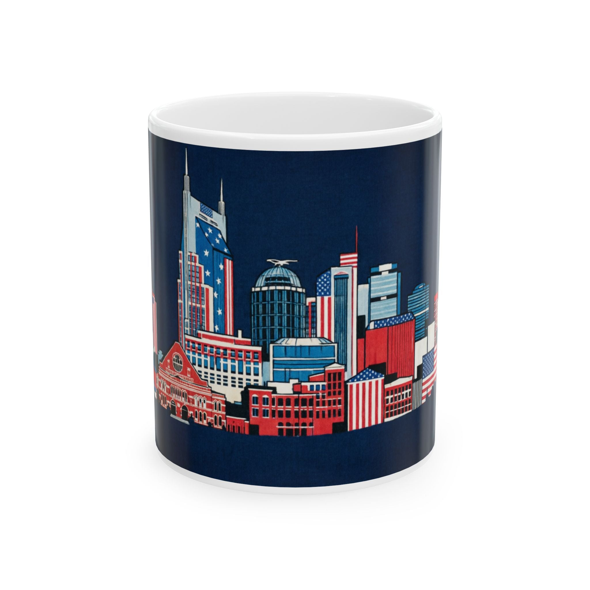 "Music City Patriotic Panorama" Ceramic Coffee Mug
