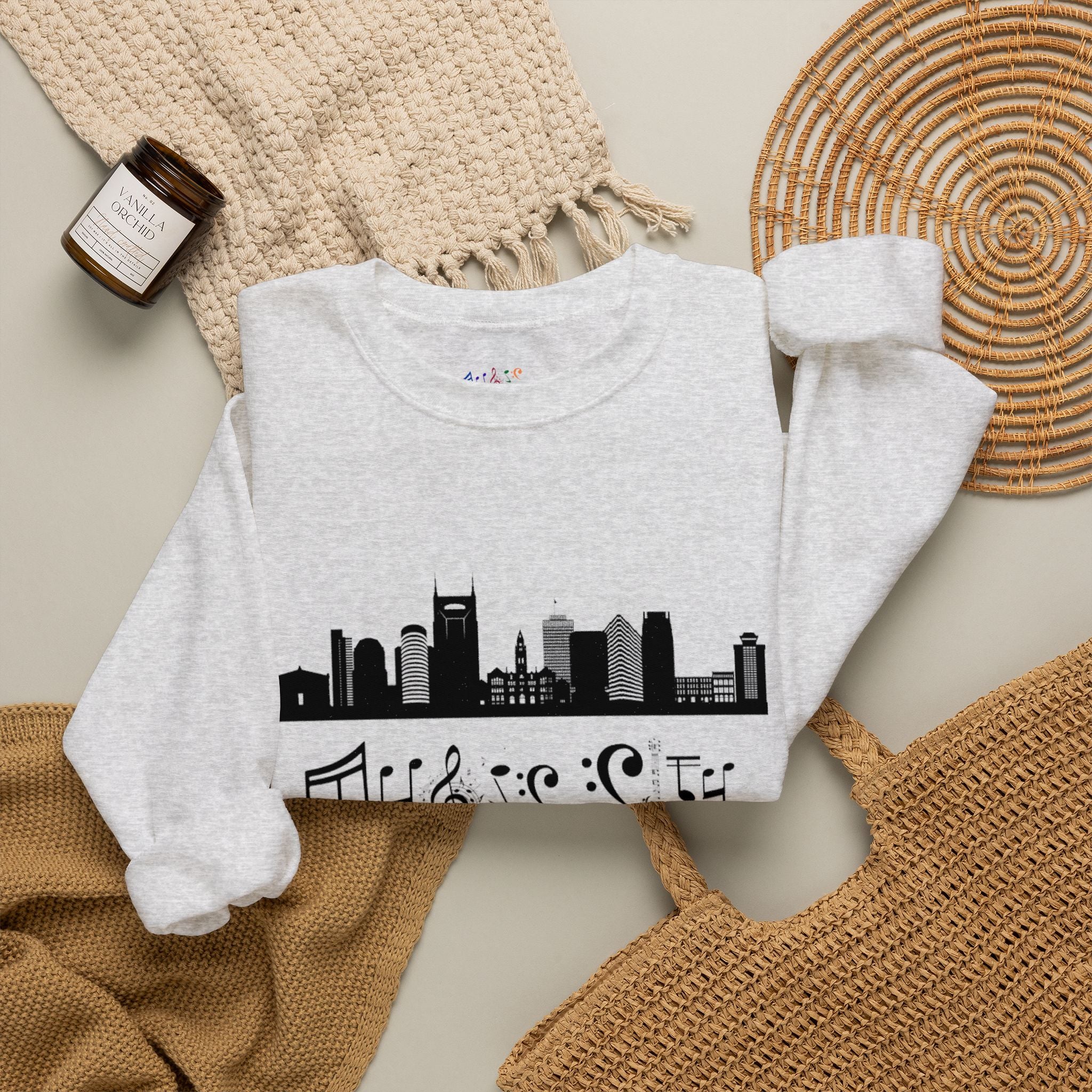 "Music City© Skyline" Embroidered Sweatshirt