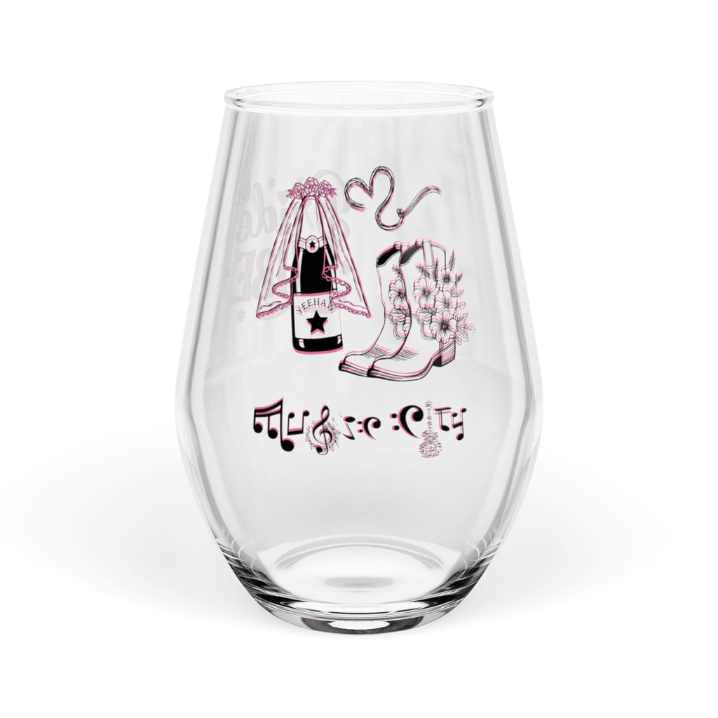 "Music City© Bride Tribe: Timeless Traditions" Stemless Wine Glass – Bachelorette Party Glass