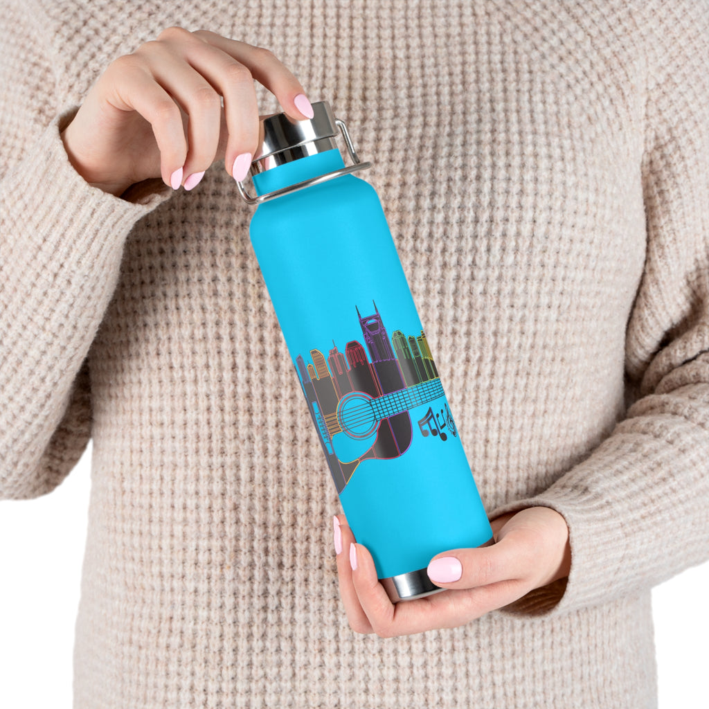 Artistic Music City Skyline Guitar Vacuum-Insulated Bottle