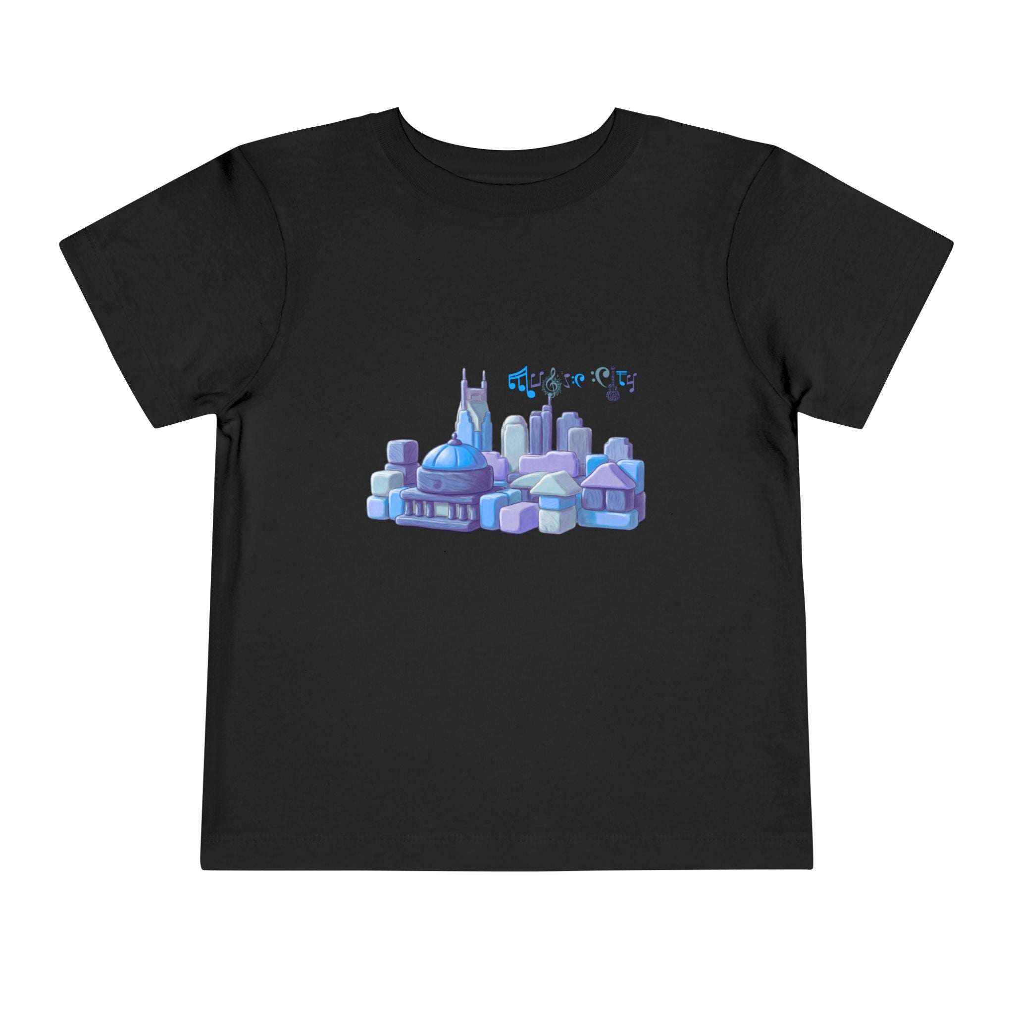 Boy's Toddler Tee with Blue MusicCityscape