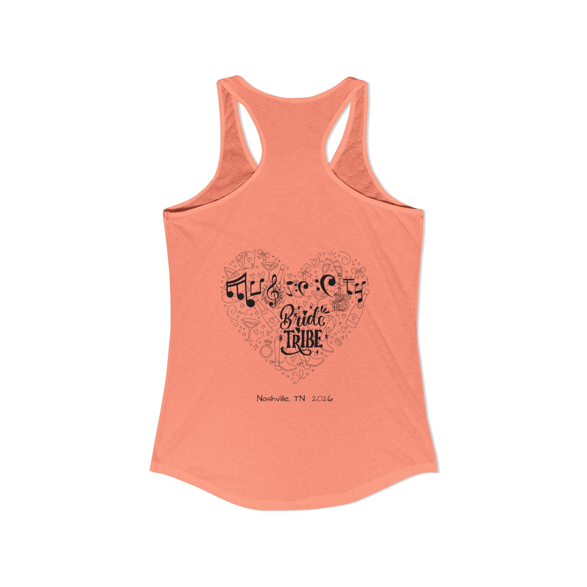 "Music City Bride Tribe" Script Racerback Tank Top "Maid of Honor" Bachelorette Weekend Attire