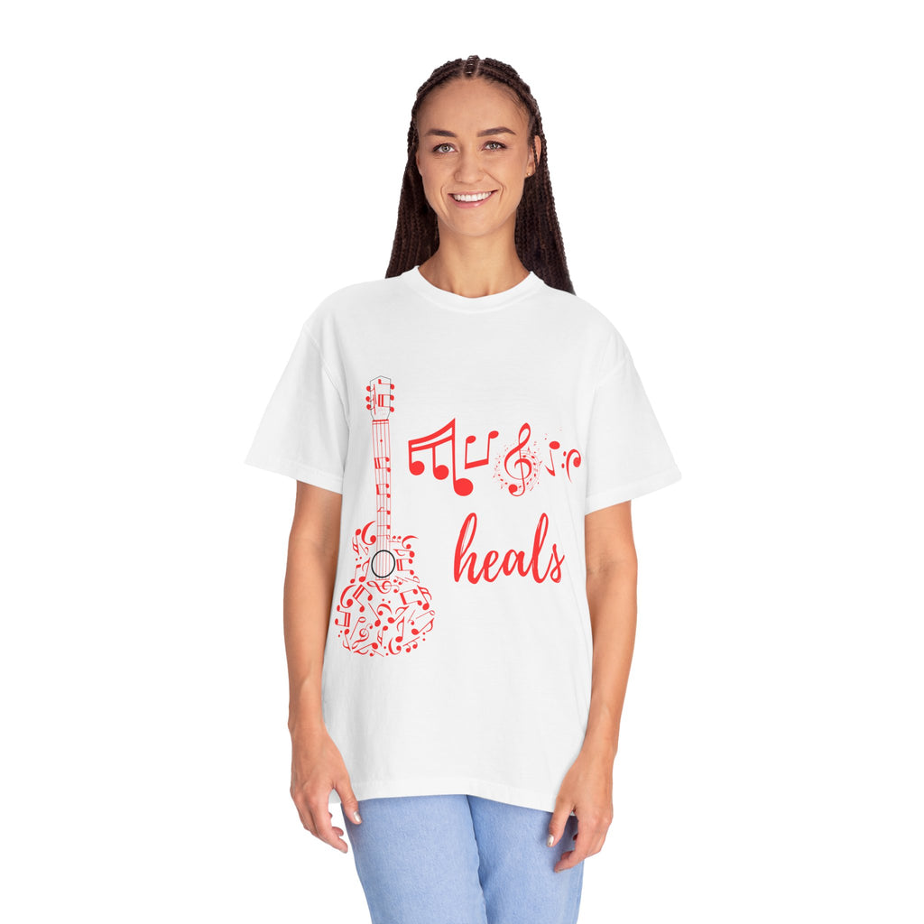 "Music Heals" Graphic Tee - Red