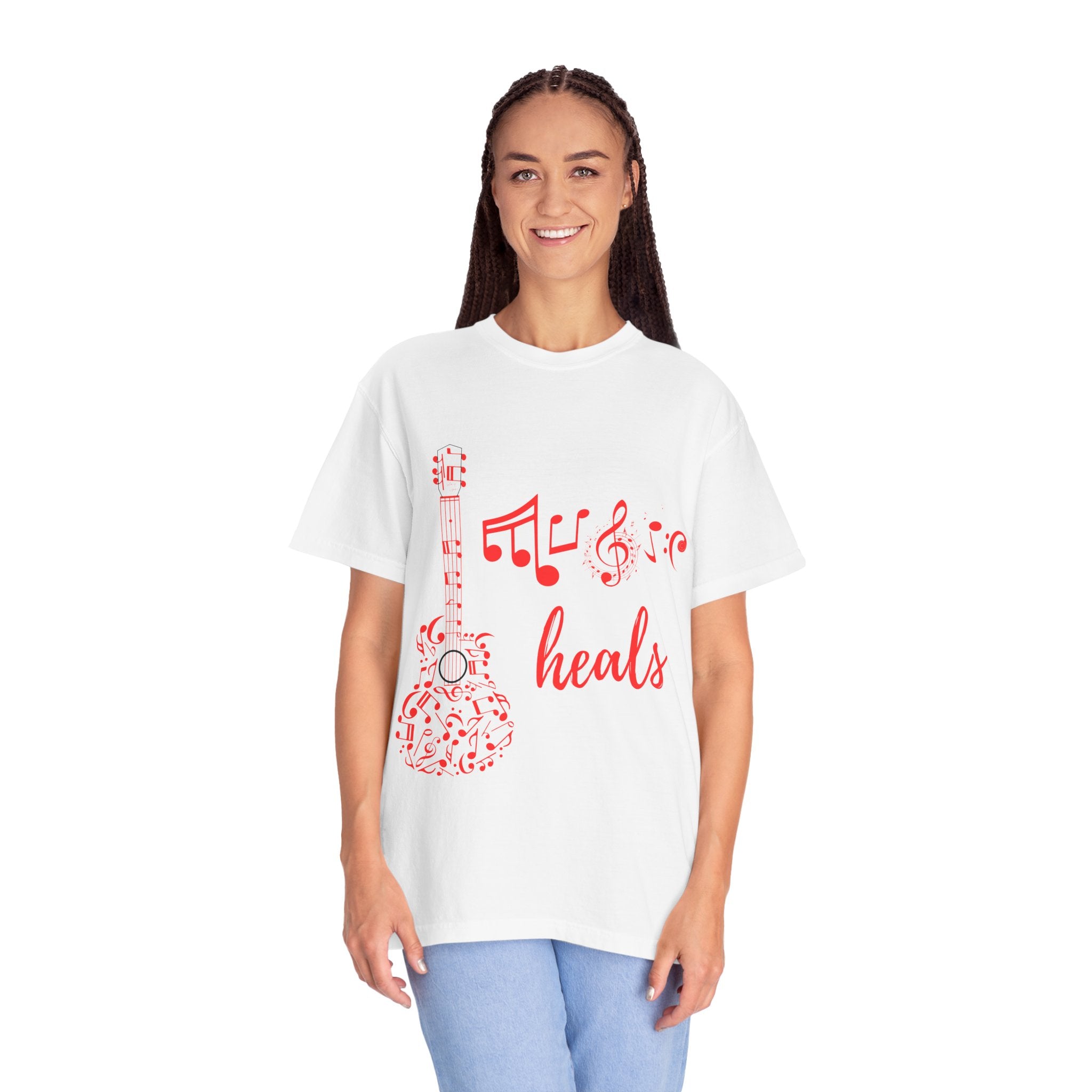 "Music Heals" Graphic Tee - Red