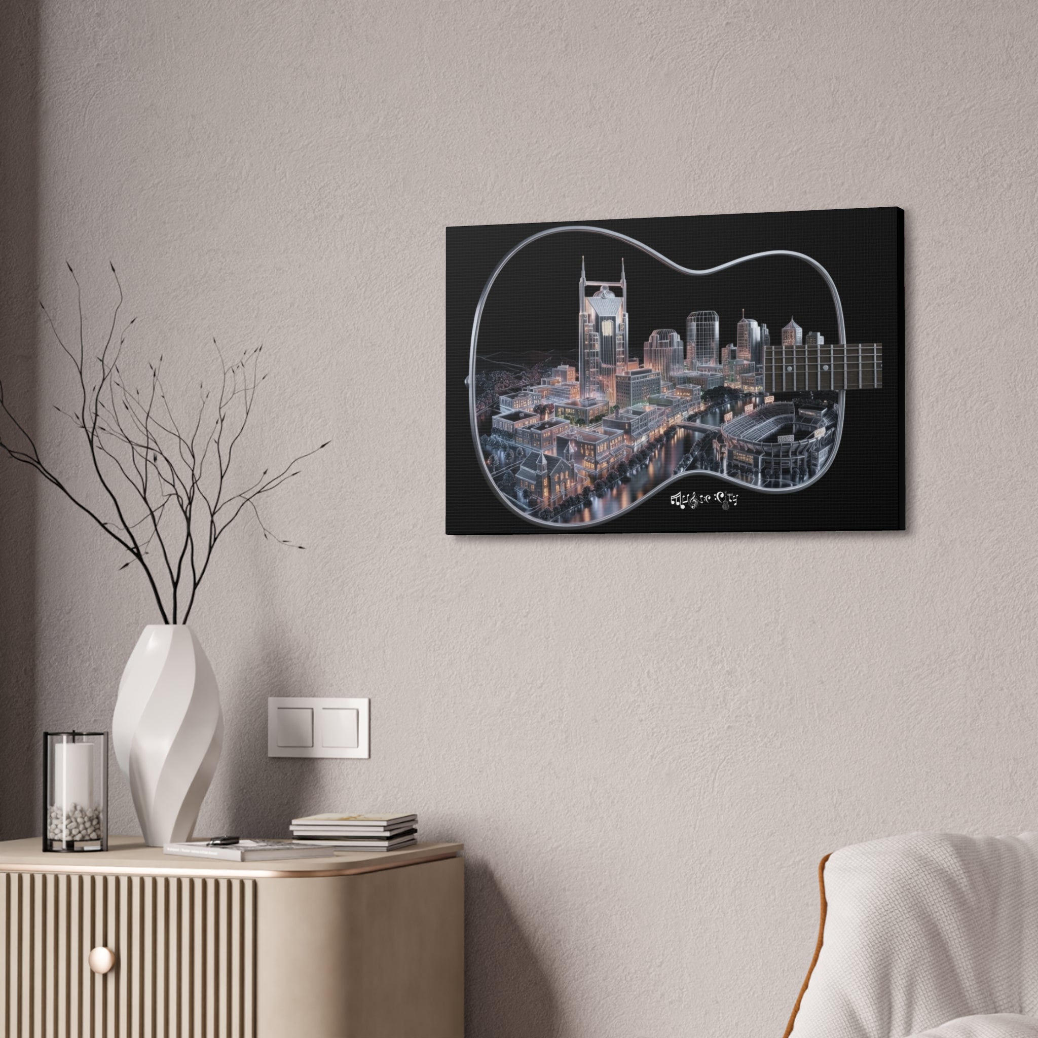 Music Cityscape Acoustic Wall Art