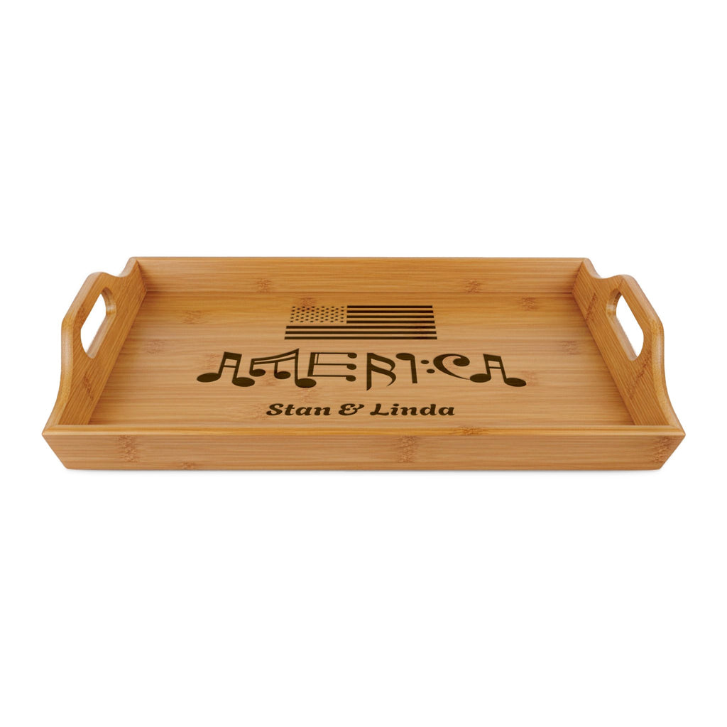 "Stars & Notes" Laser-Engraved Bamboo Serving Tray